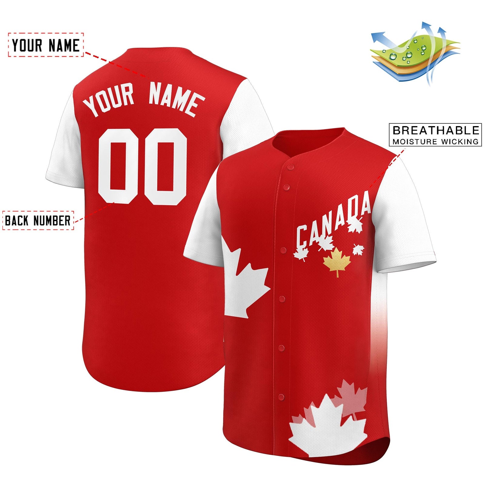 Personalized White Red Baseball Jerseys Graffiti World Cup Inspired Canada Maple Leaf Game Night Jersey