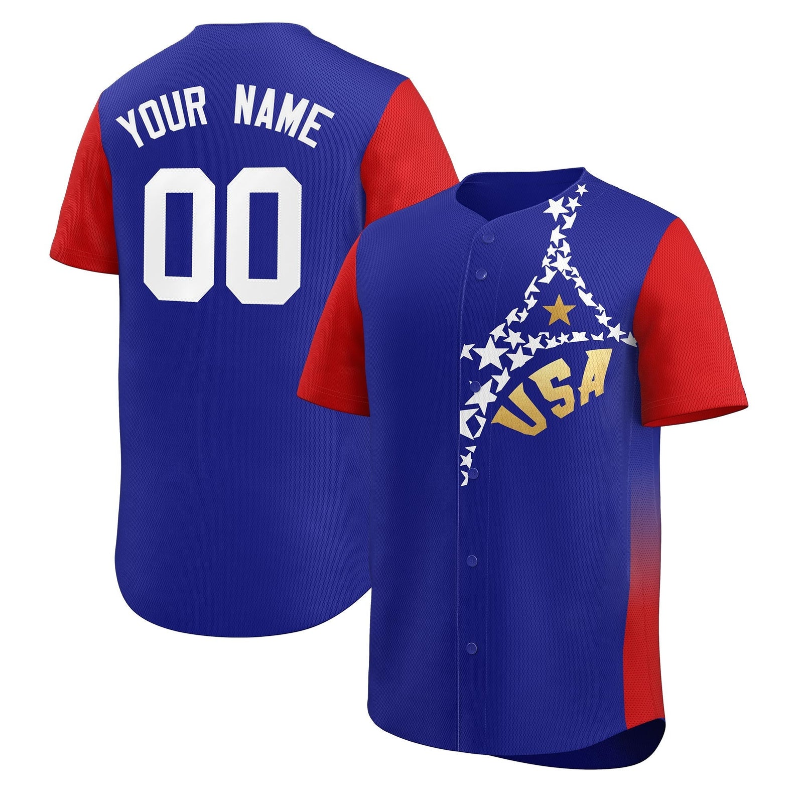 Custom Red Royal Star Graffiti Moisture-Wicking Baseball Jersey| KXKSHOP