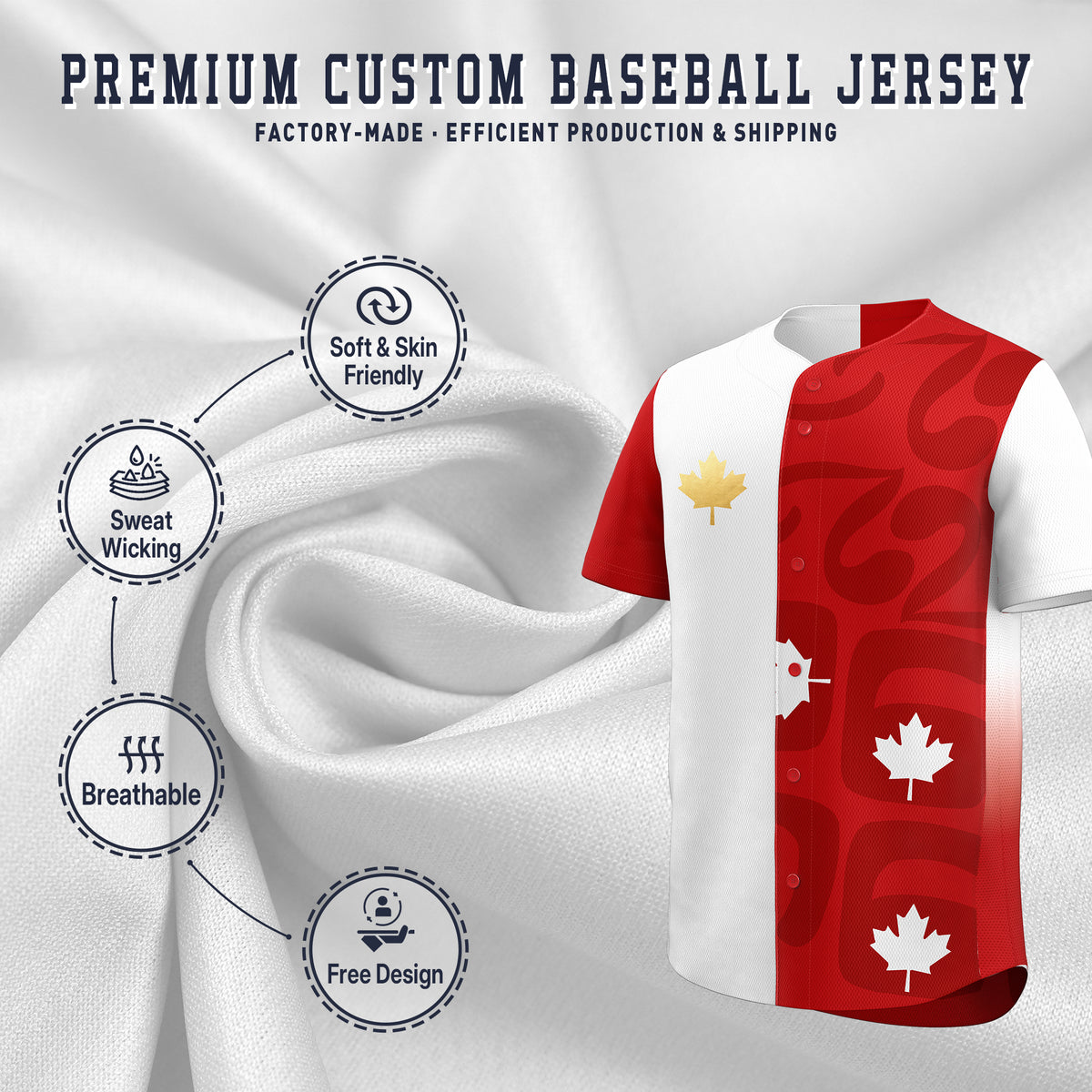 Custom White Red Baseball Jerseys Graffiti World Cup Inspired Style Canada Maple Leaf Group Party Jersey