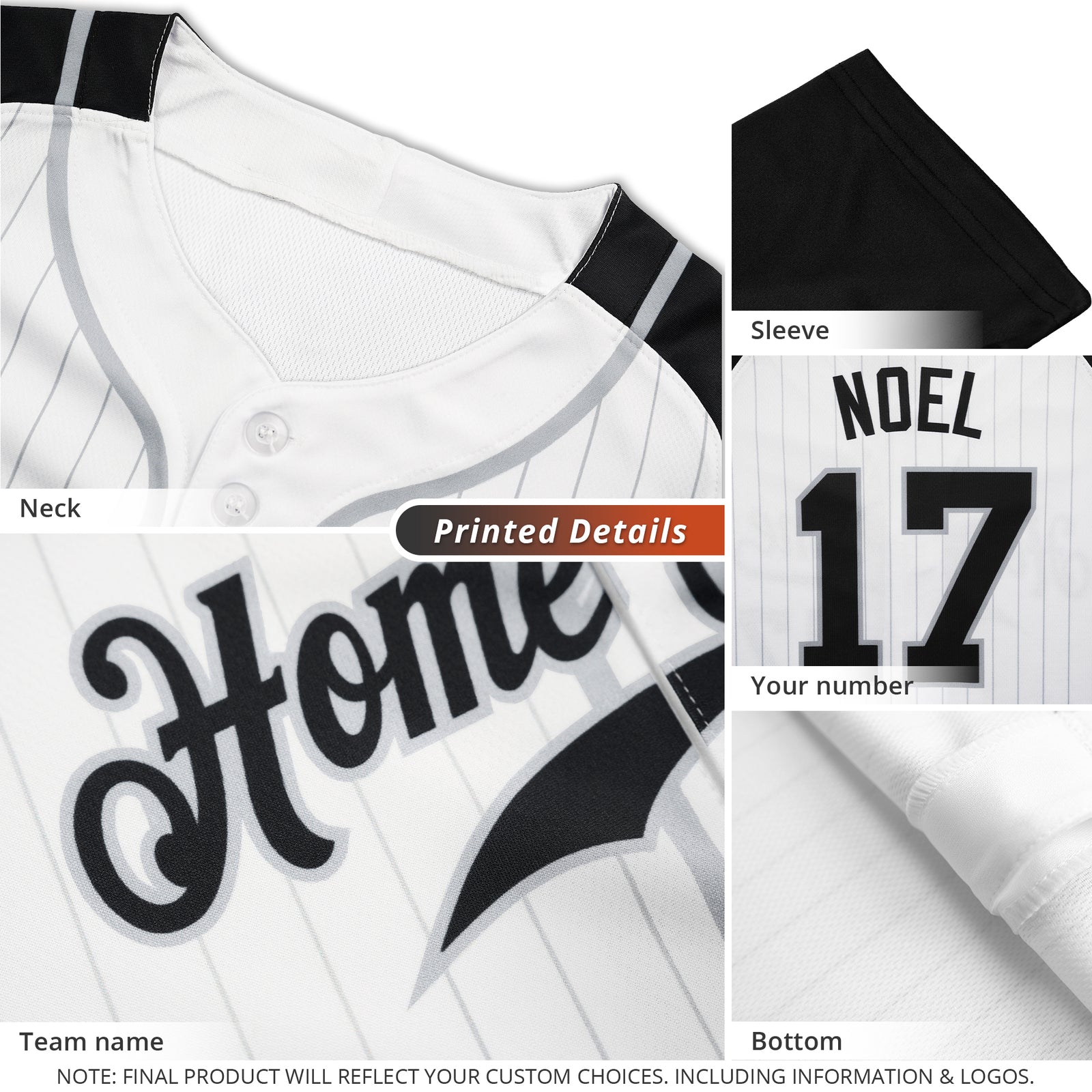 Custom White Black-Gray Stripe Fashion Raglan Sleeves Authentic Baseball Jersey