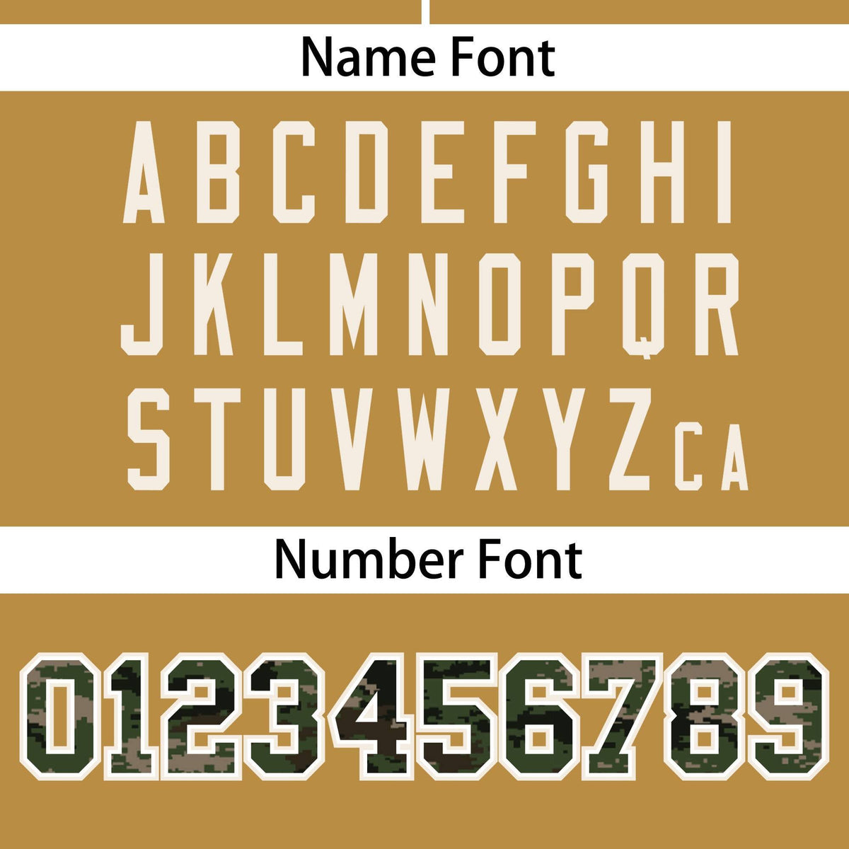 Custom Old Gold Personalized Camo Font Authentic Baseball Jersey