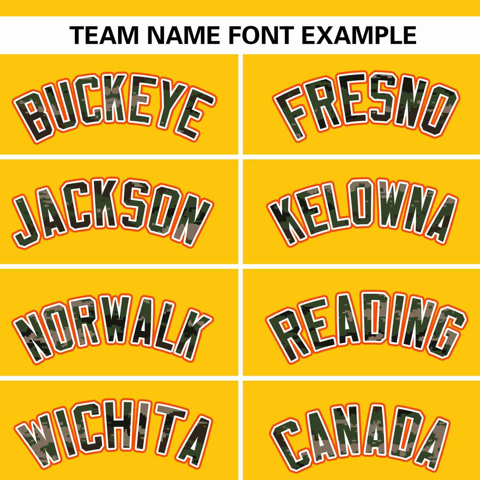 Custom Gold Personalized Camo Font Authentic Baseball Jersey