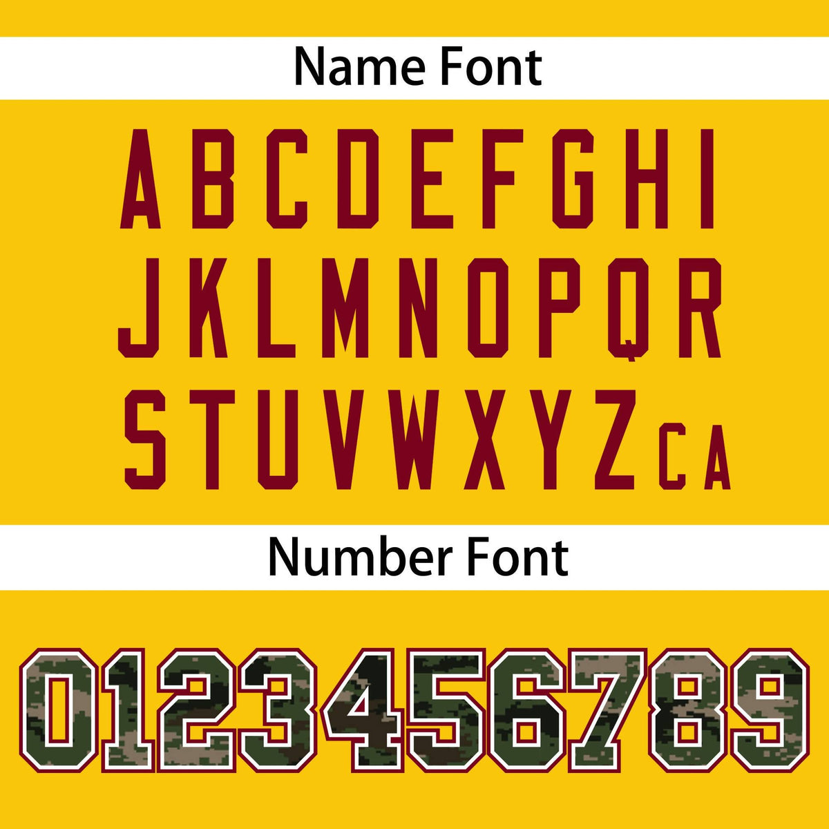 Custom Gold Personalized Camo Font Authentic Baseball Jersey