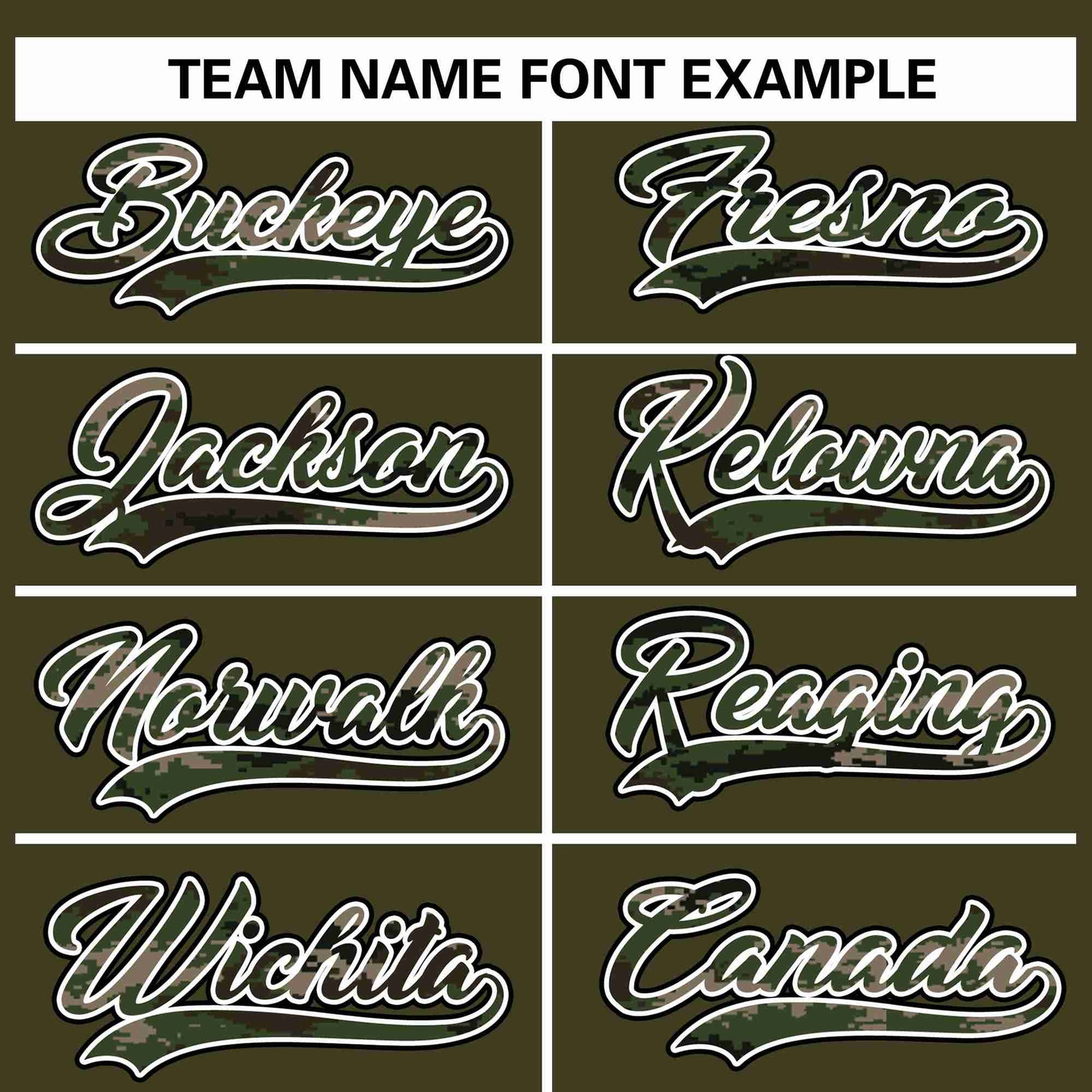 Custom Olive Personalized Camo Font Authentic Baseball Jersey