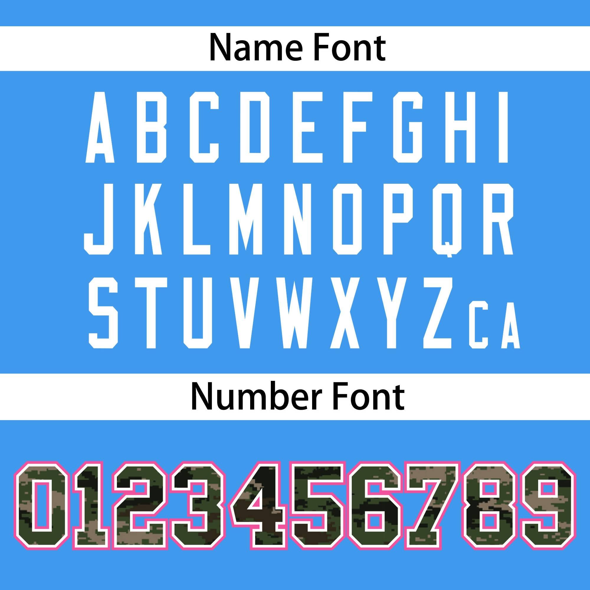 Custom Powder Blue Personalized Camo Font Authentic Baseball Jersey