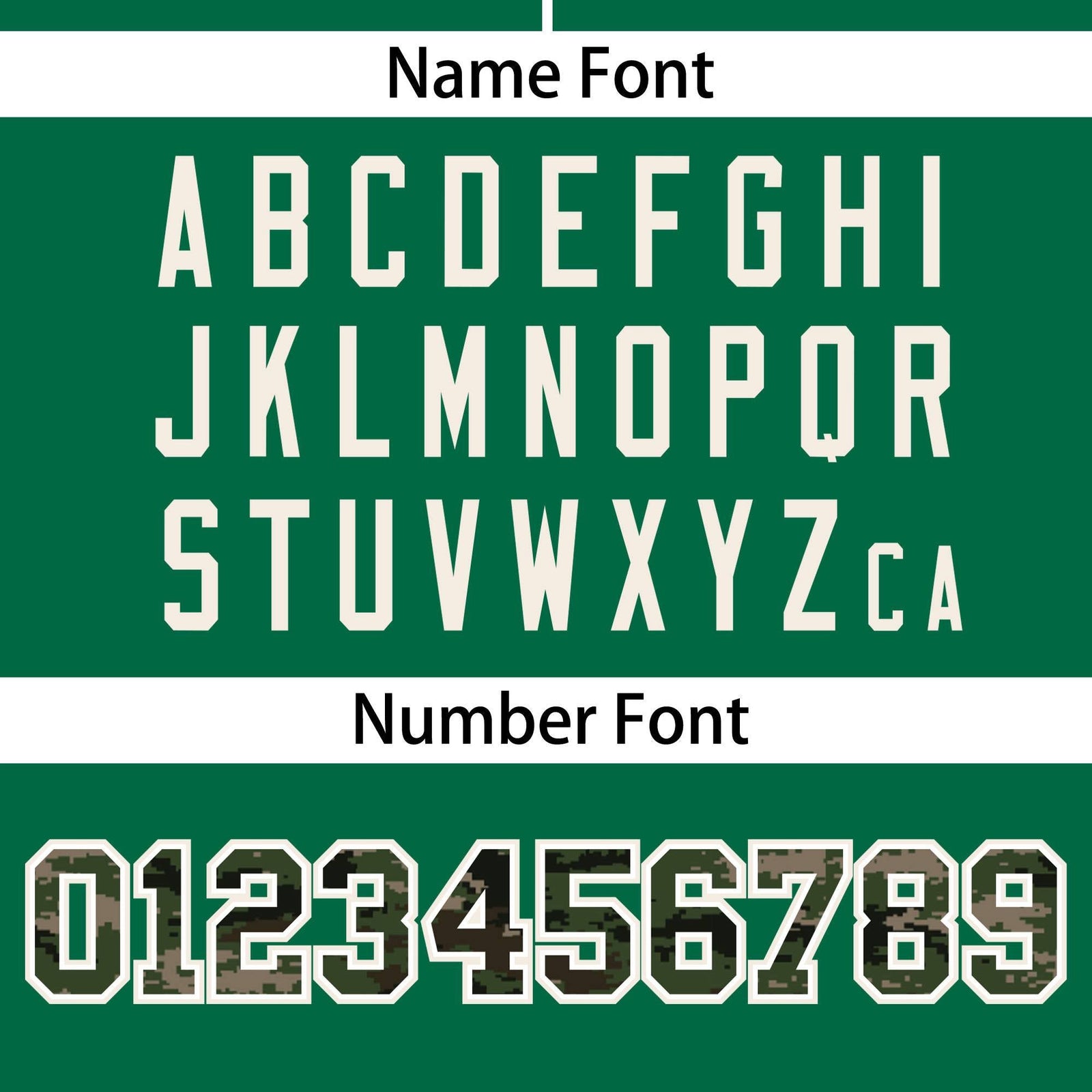 Custom Kelly Green Personalized Camo Font Authentic Baseball Jersey