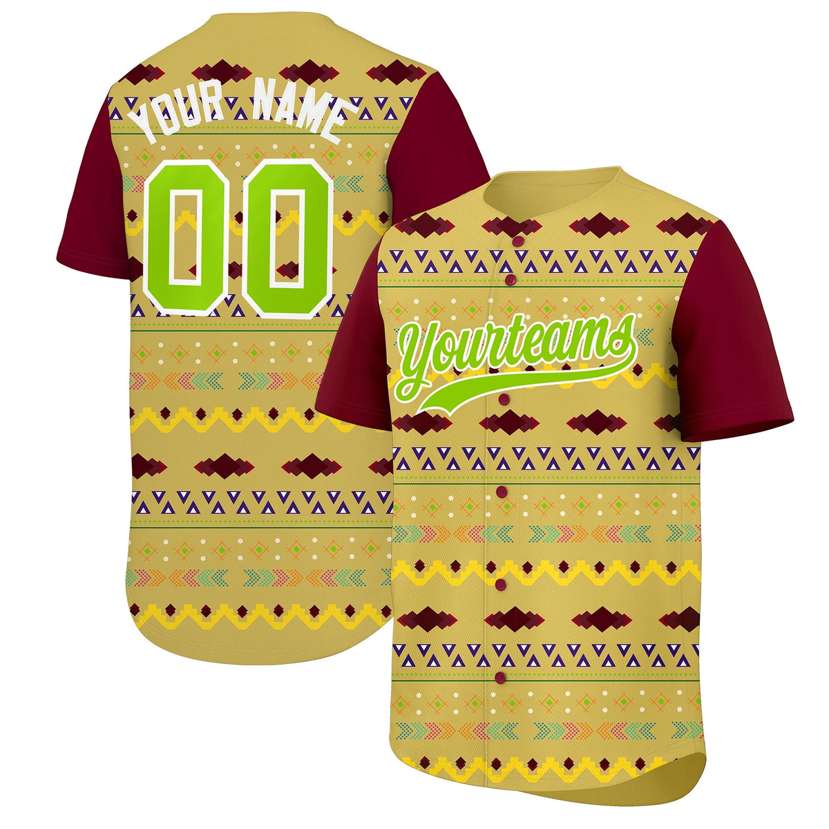Custom Old Gold Crimson White Mexican style Lightweight Baseball Jersey| KXKSHOP