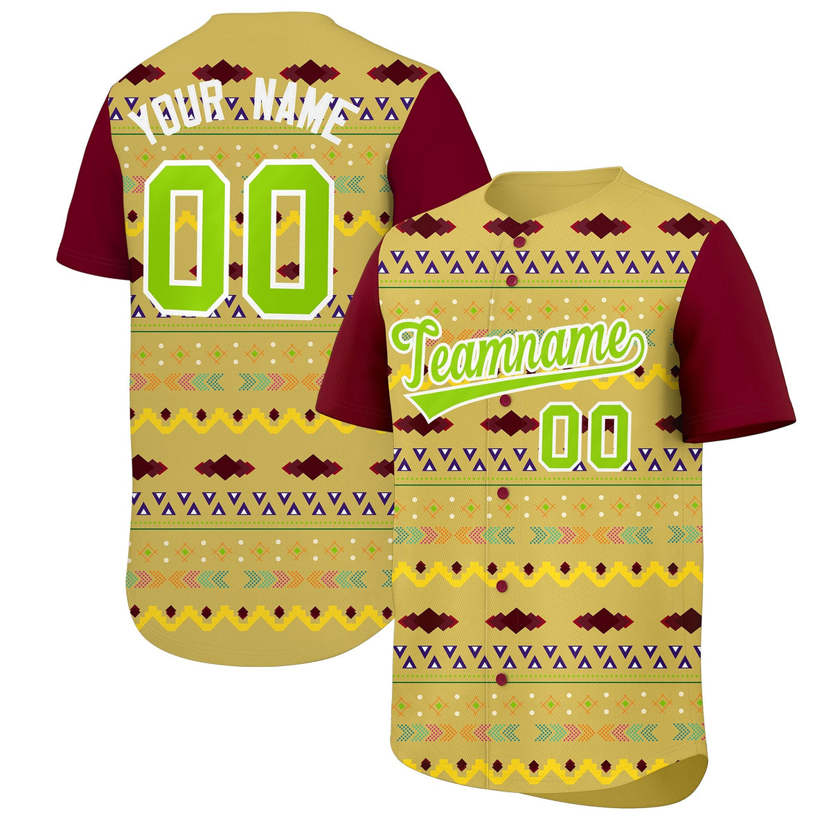 Custom Old Gold Crimson White Mexican style Lightweight Baseball Jersey| KXKSHOP