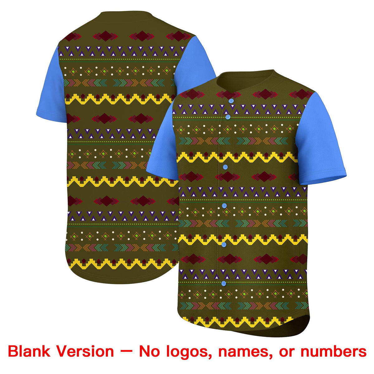 Custom Olive Powder Blue White Mexican style Lightweight Baseball Jersey| KXKSHOP