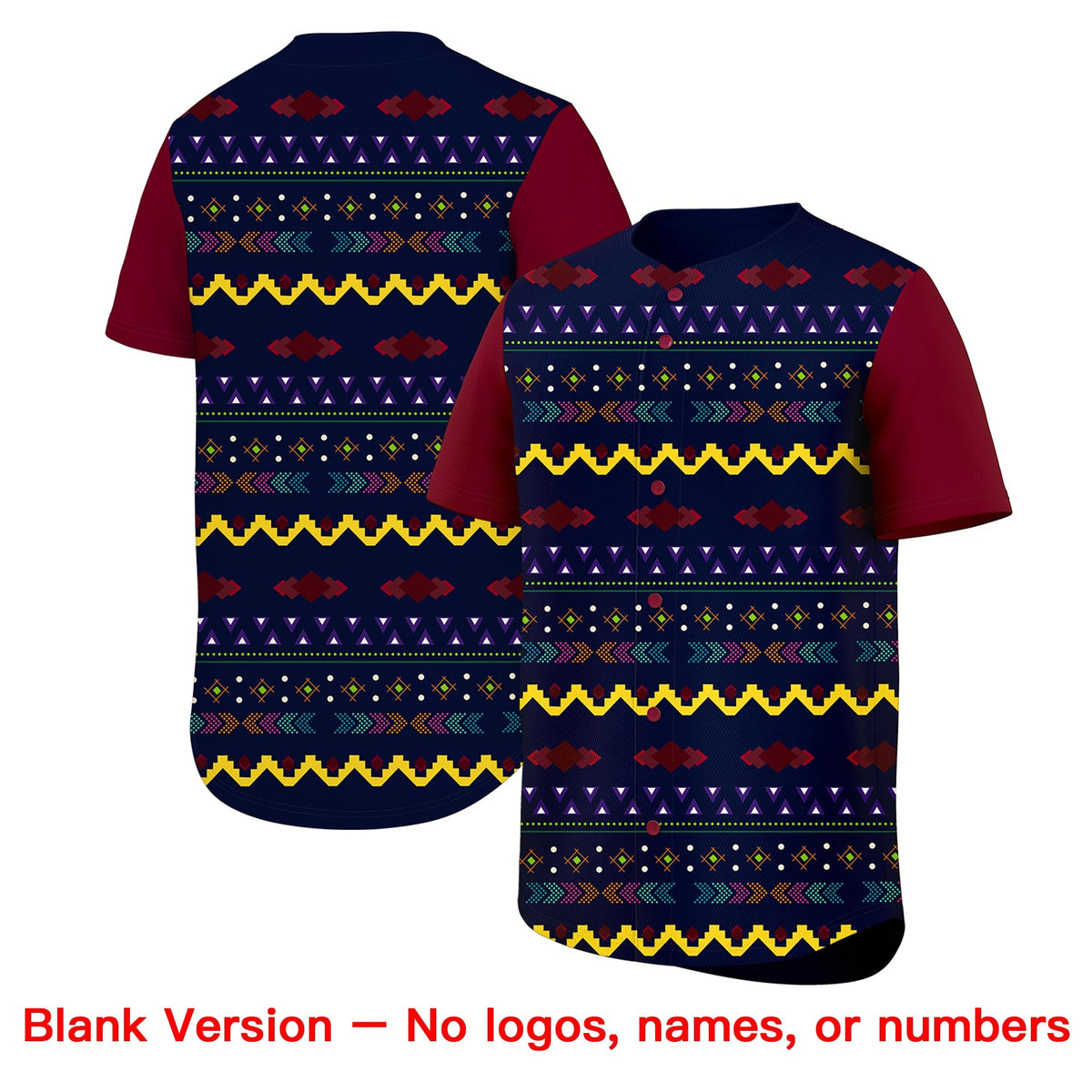 Custom Navy Crimson White Mexican style Breathable Baseball Jersey| KXKSHOP