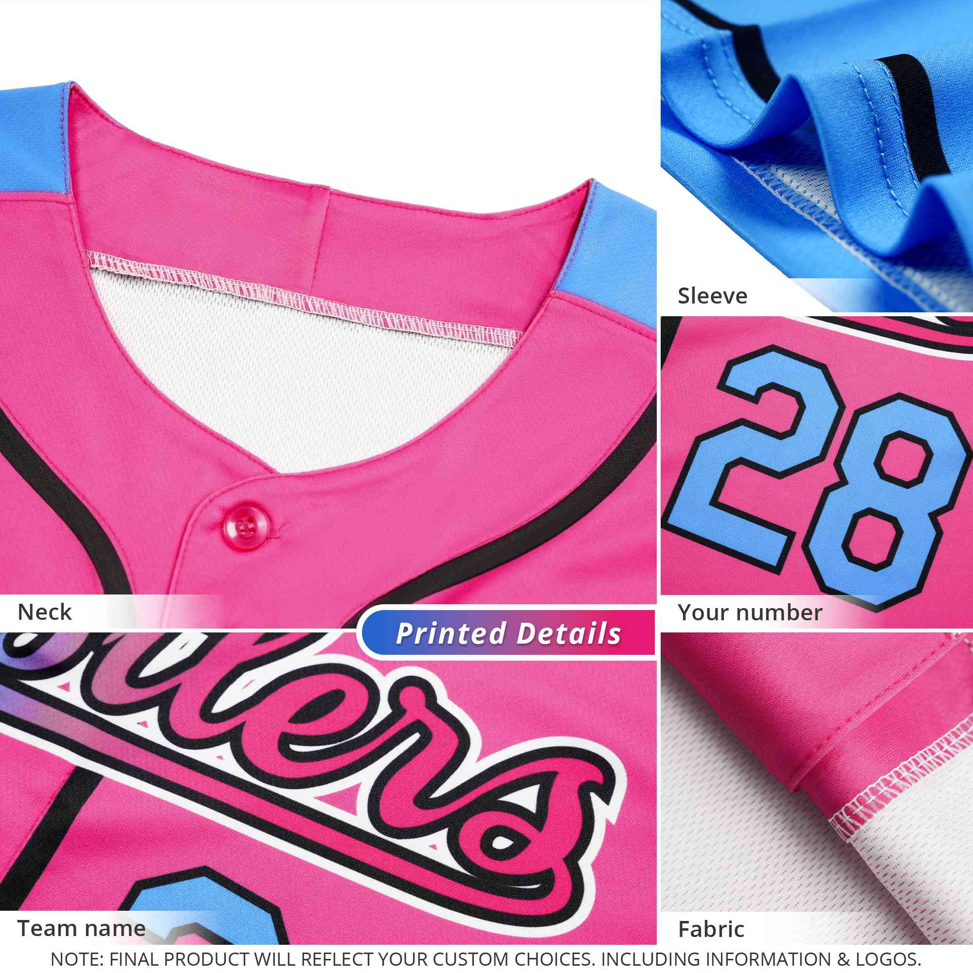 Custom Black Powder Blue Personalized Leopard Graffiti Pattern Side Design Authentic Baseball Jersey