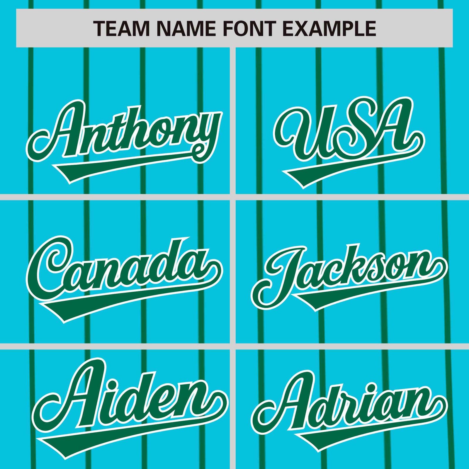 Custom Sky Blue Green Pinstripe Personalized Side Two-tone Authentic Baseball Jersey