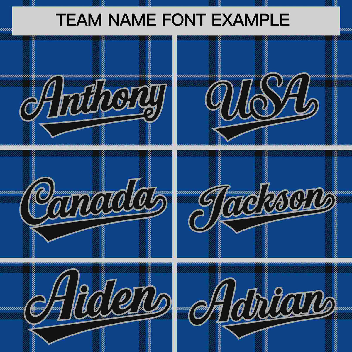 Custom Royal Personalized Plaid Design Authentic Baseball Jersey
