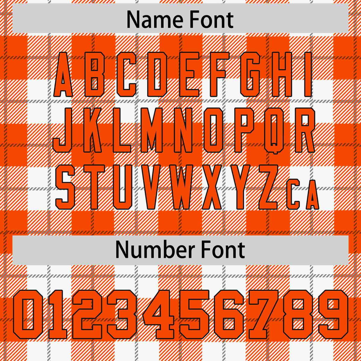 Custom Orange White Personalized Plaid Design Authentic Baseball Jersey