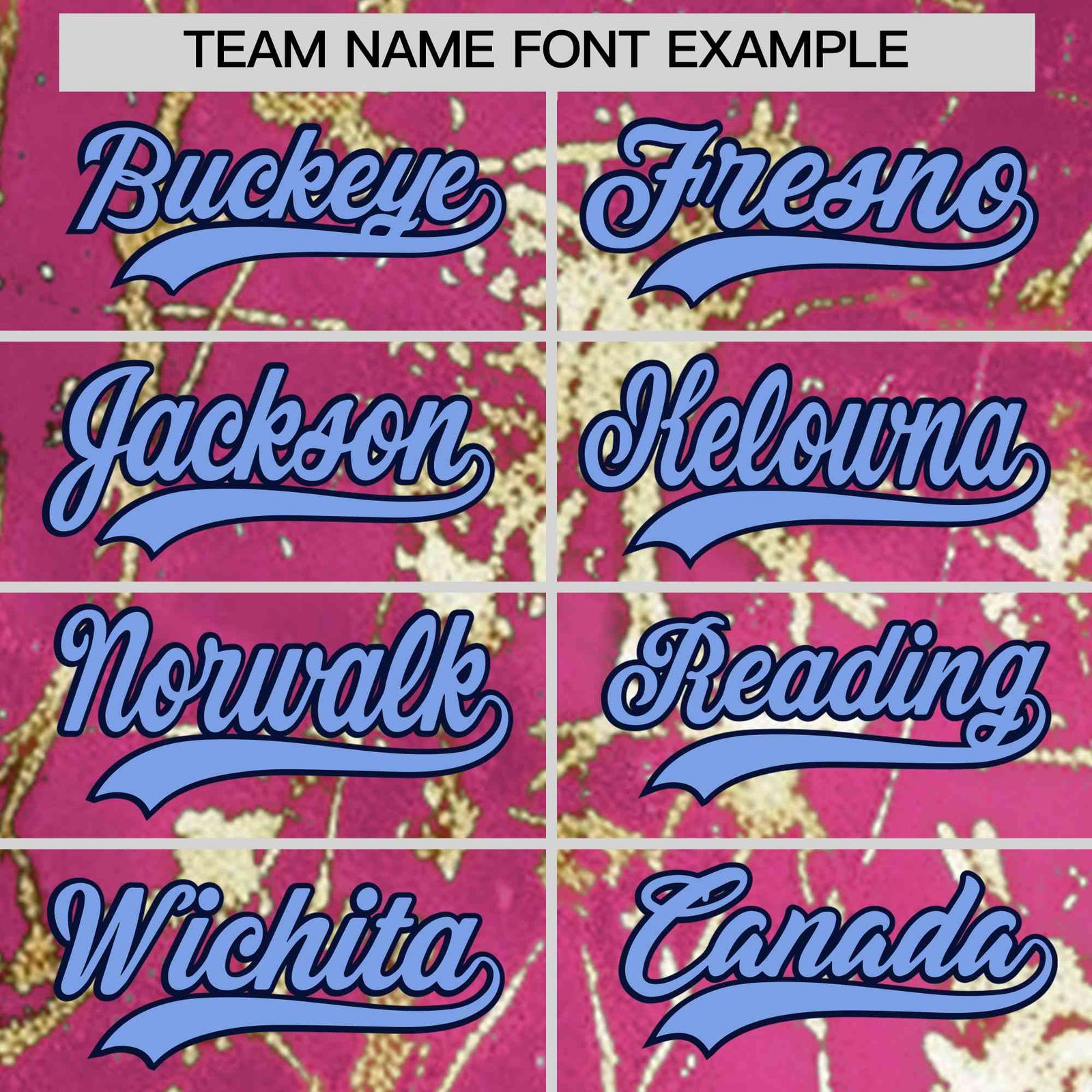 Custom Pink Light Blue Black&Gold Marble Print Clubwear Party Streetwear Baseball Jersey