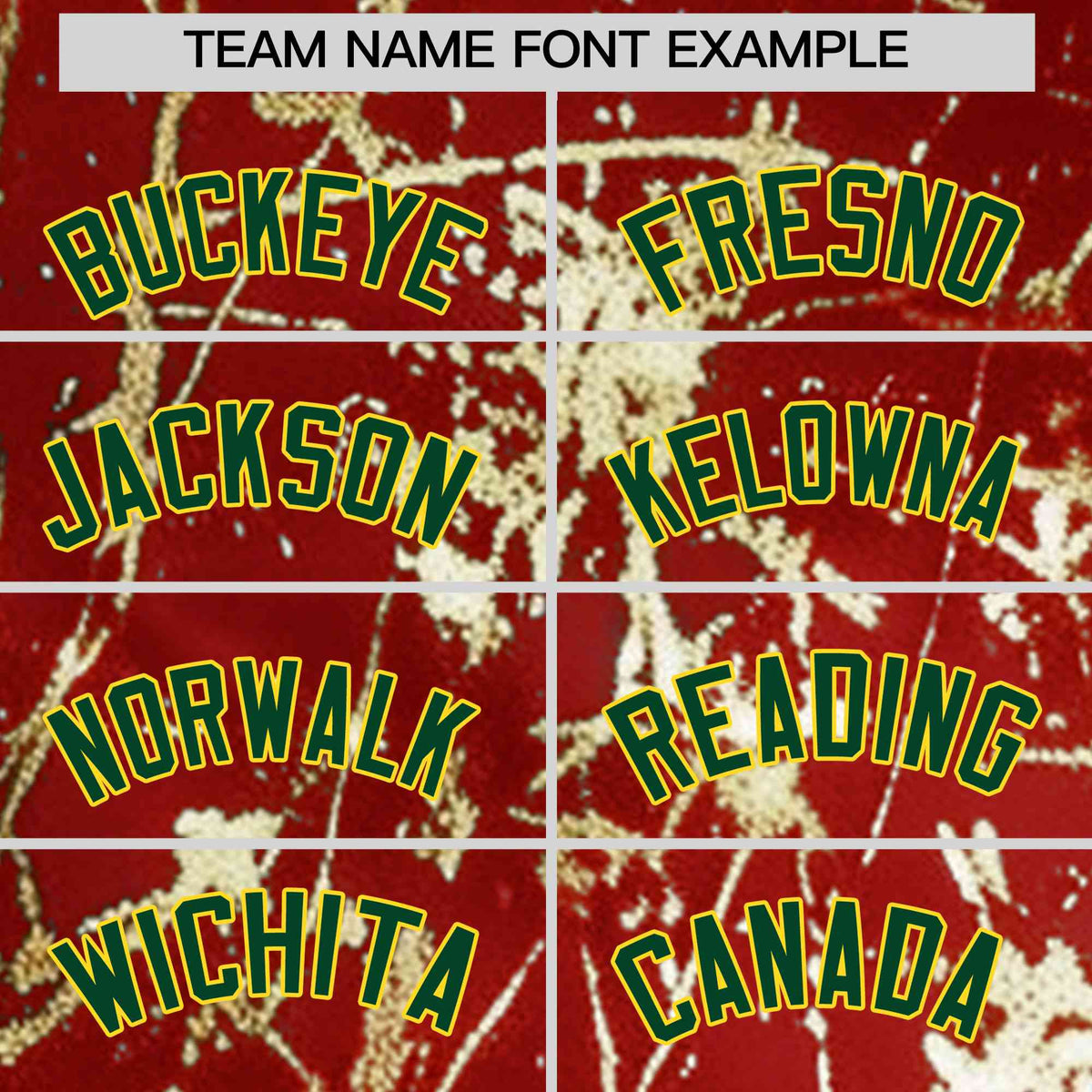 Custom Red Dark Green Metallic Gold Splatter Urban Streetwear Baseball Jersey