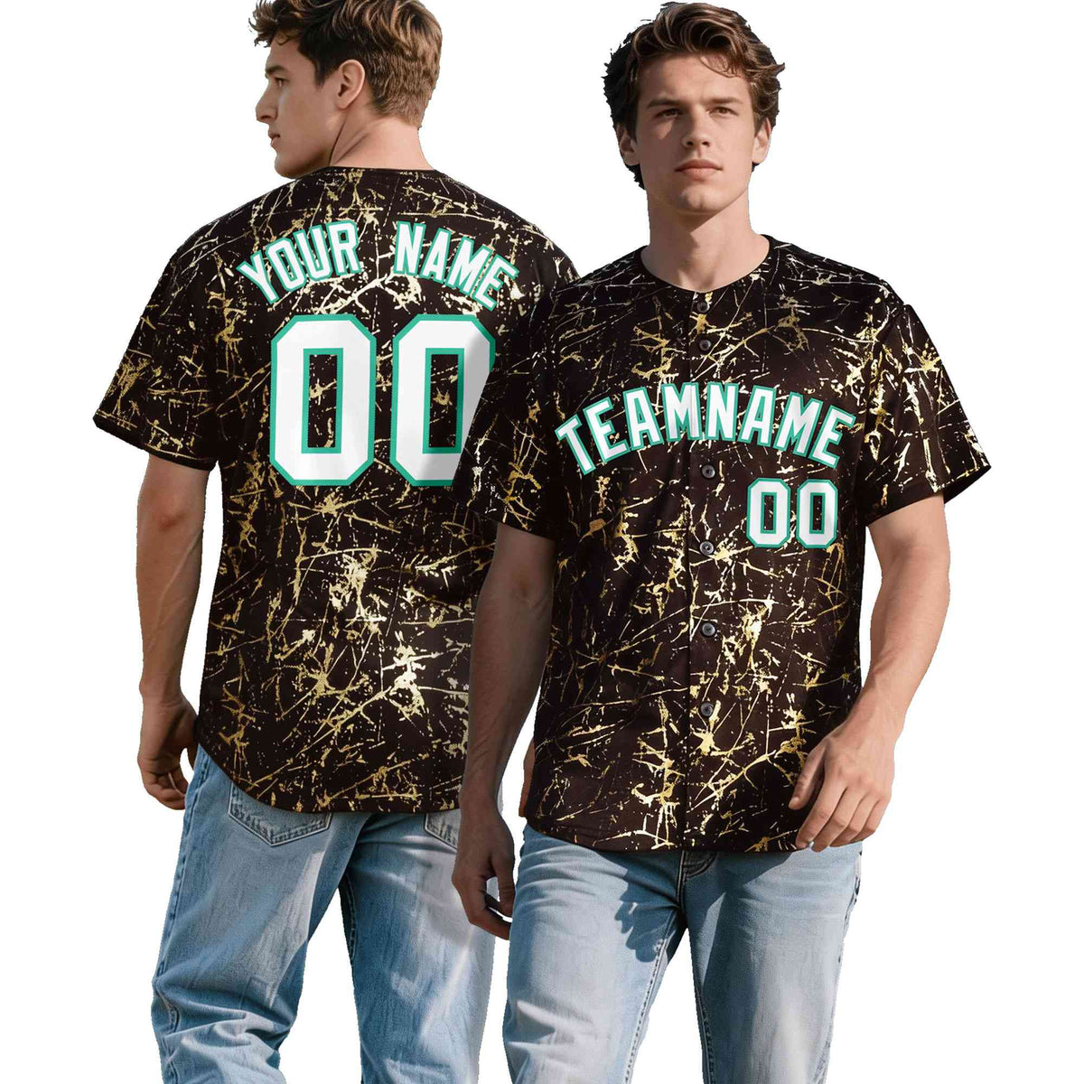Custom Crimson White Black&Shiny Gold Cracked Foil Breathable Mesh Streetwear Baseball Jersey