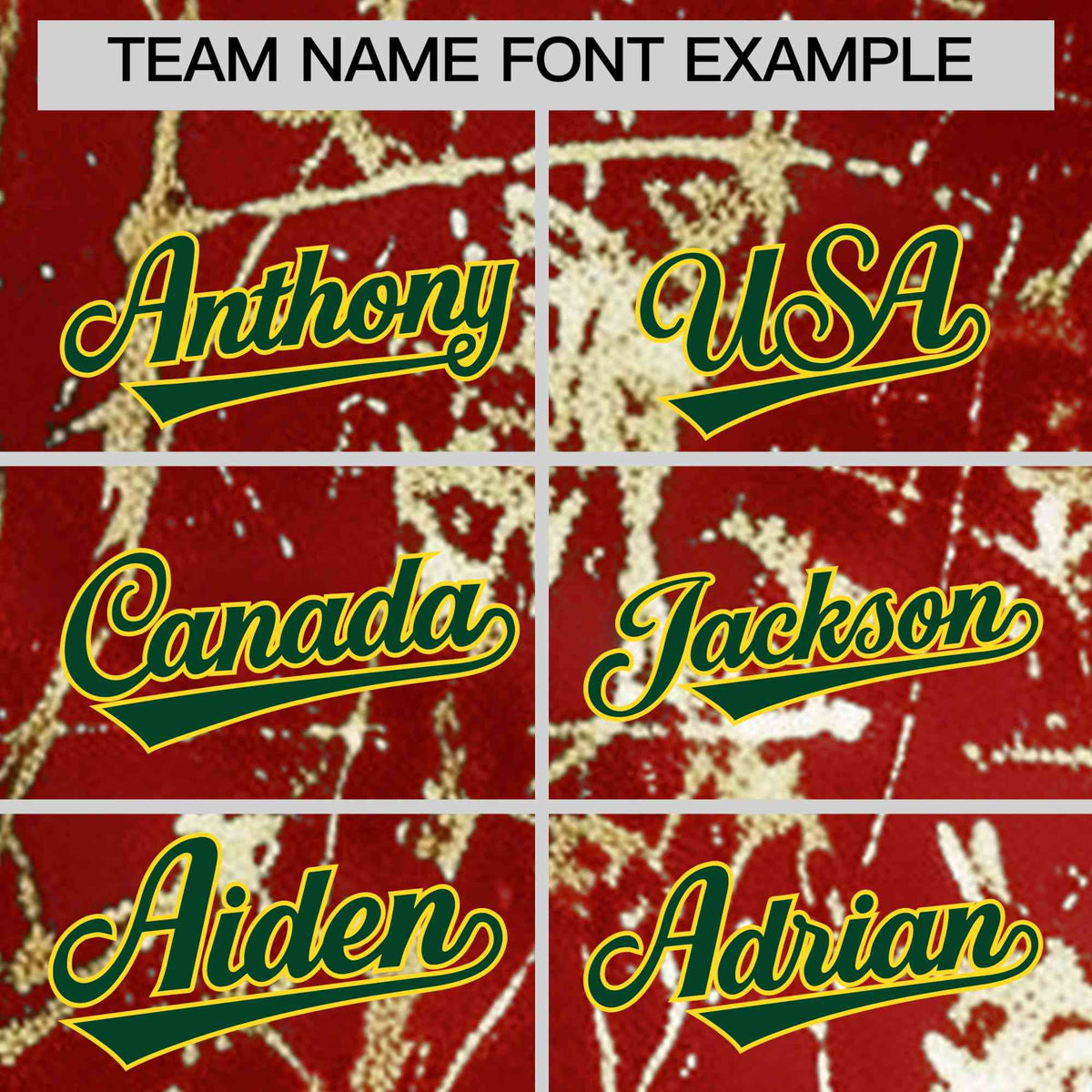 Custom Red Dark Green Metallic Gold Splatter Urban Streetwear Baseball Jersey| KXKSHOP