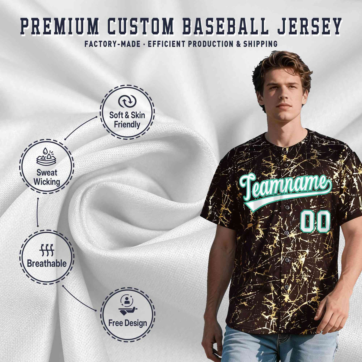 Custom Crimson White Black&Shiny Gold Cracked Foil Breathable Mesh Streetwear Baseball Jersey| KXKSHOP