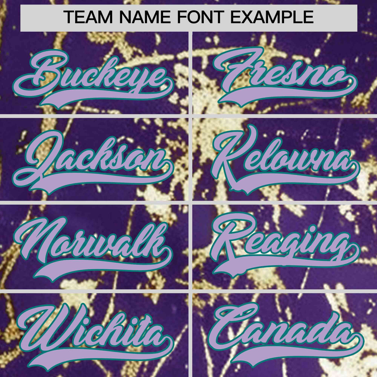 Custom Purple Light Purple Metallic Gold Splatter Breathable&Wrinkle-Resistant Baseball Jersey