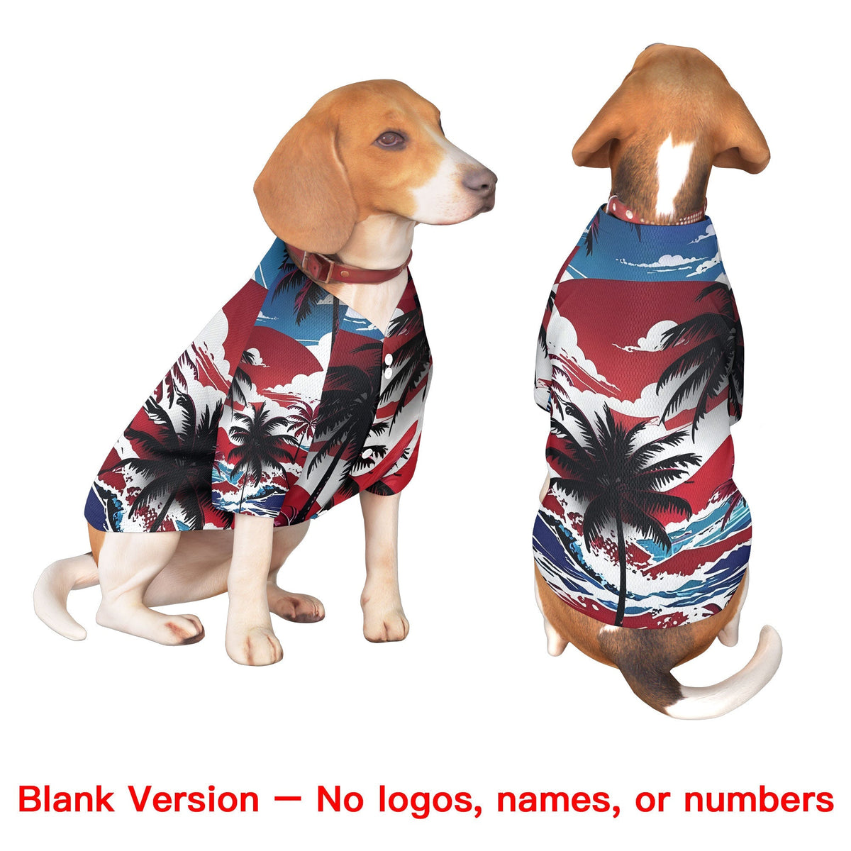 Custom Royal Blue White Hawaiian Style Graffiti Pattern Dog Jersey| KXKSHOP