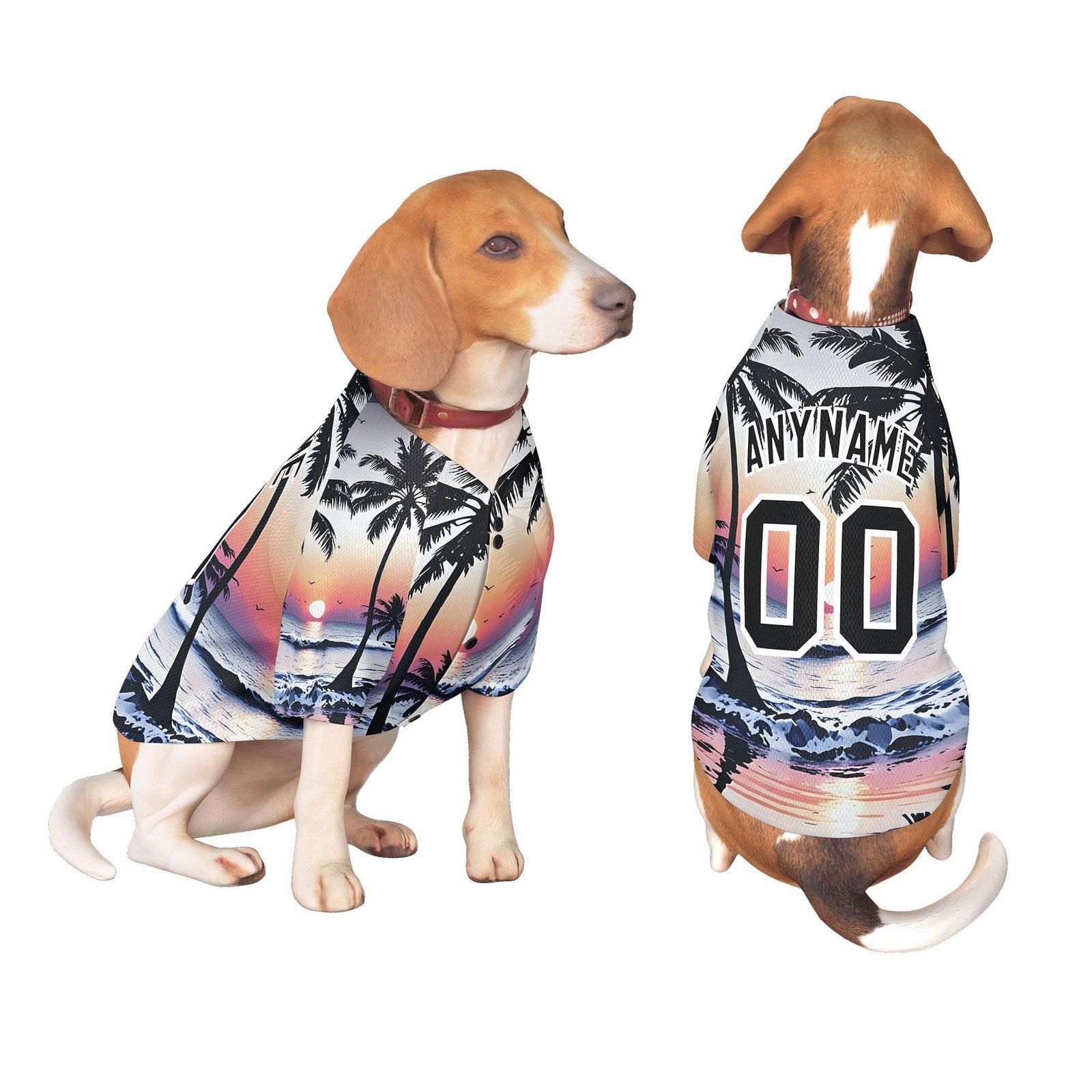 Custom Black White Hawaiian Style Graffiti Pattern Dog Jersey| KXKSHOP