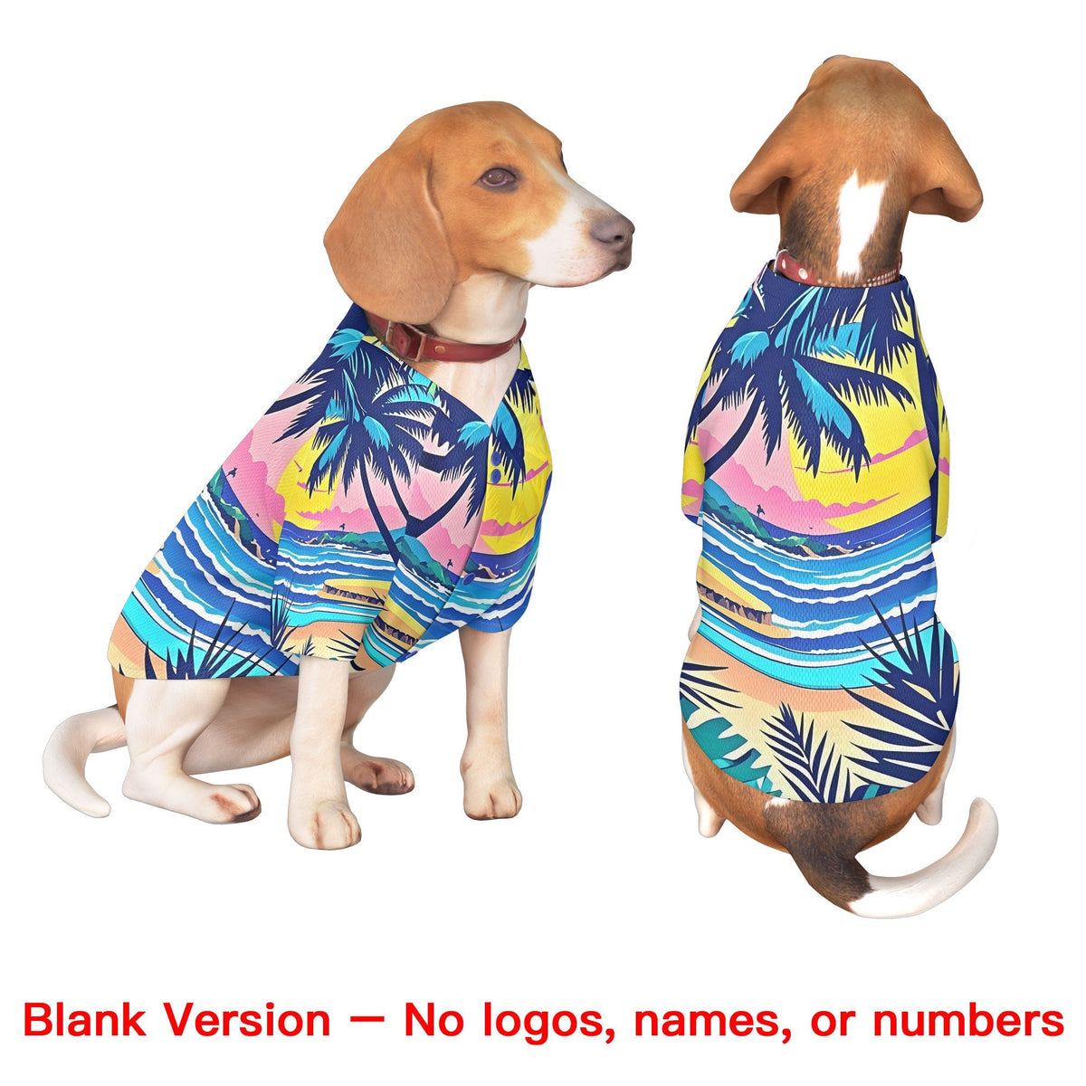 Custom Royal Blue White Hawaiian Style Graffiti Pattern Dog Jersey| KXKSHOP