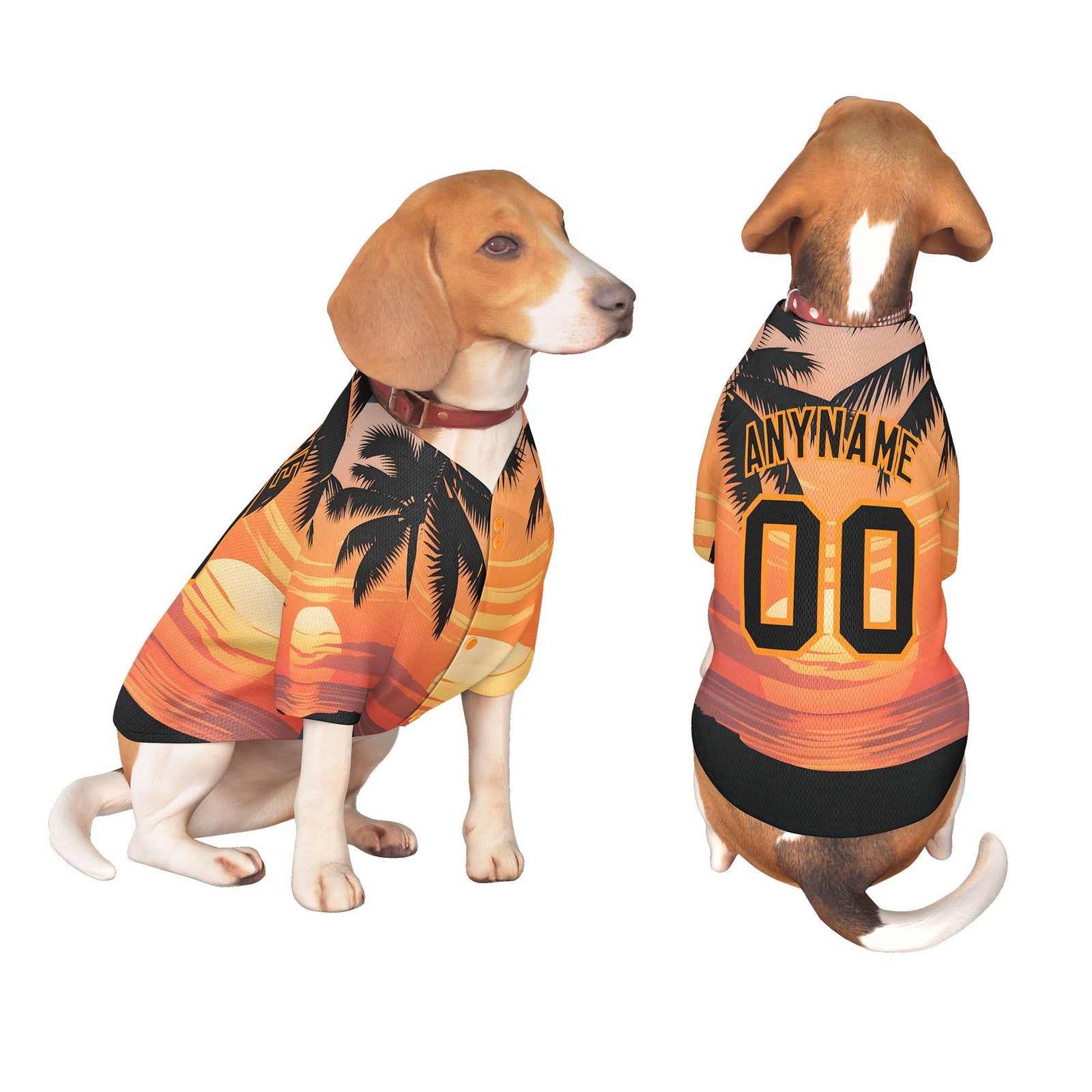 Custom Black Orange Hawaiian Style Graffiti Pattern Dog Jersey| KXKSHOP