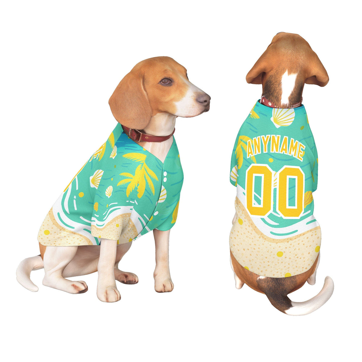Custom Yellow White Hawaiian Style Graffiti Pattern Dog Jersey| KXKSHOP