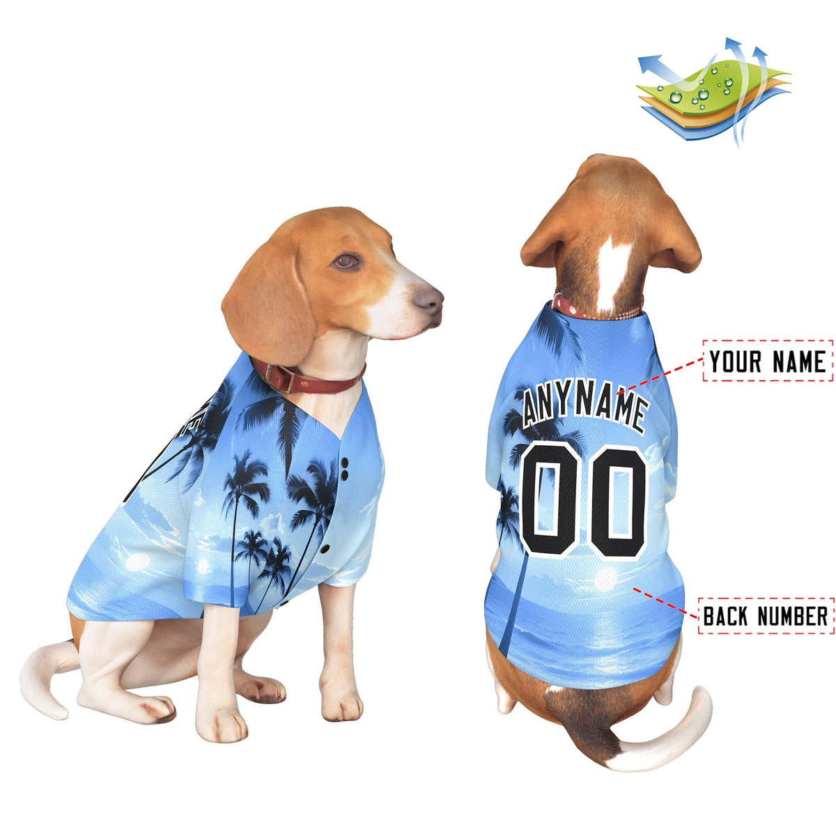 Custom Black White Hawaiian Style Graffiti Pattern Dog Jersey| KXKSHOP