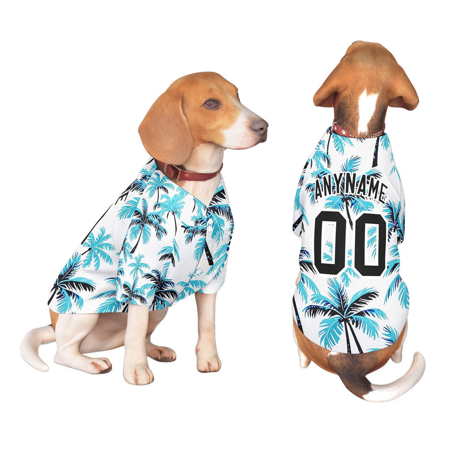 Custom Black White Hawaiian Style Graffiti Pattern Dog Jersey| KXKSHOP