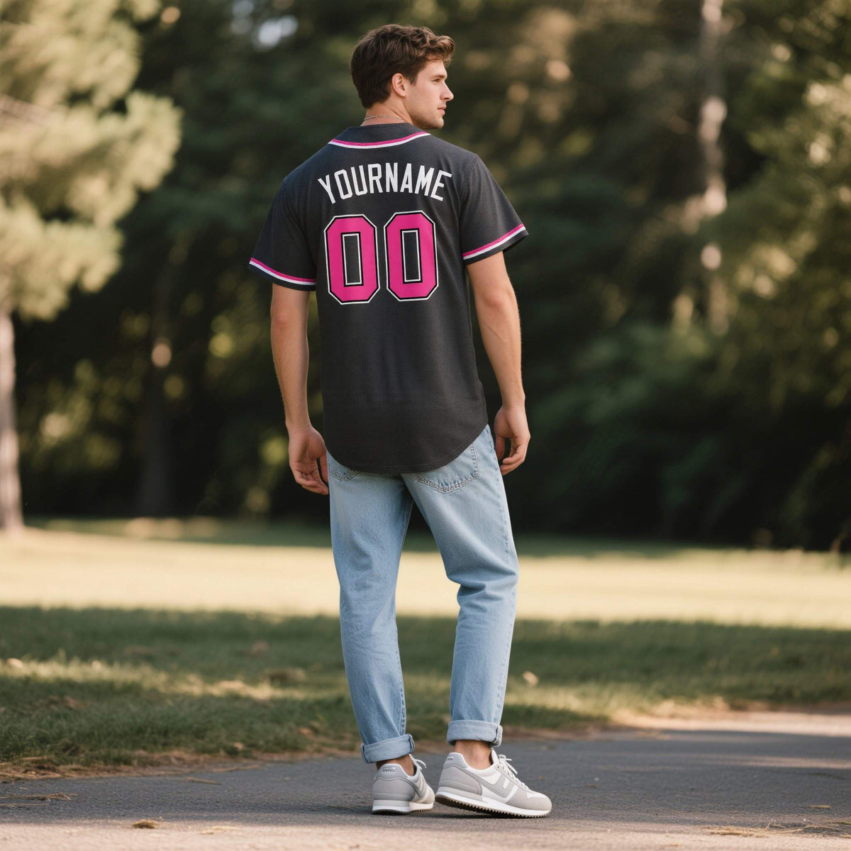 Custom Black Personalized Denim Baseball Jersey For Men Women Boy