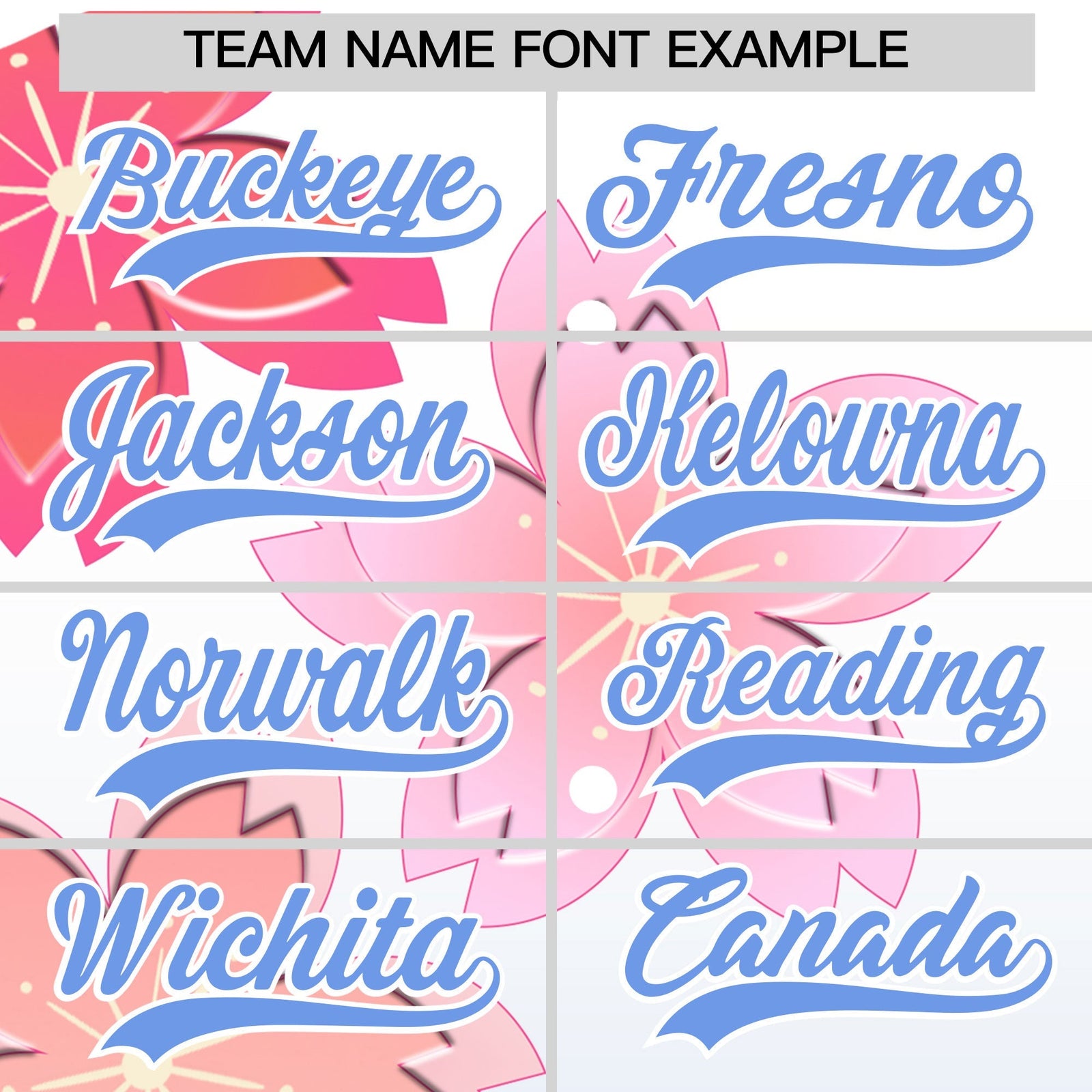 Custom Hooded Baseball Jersey | Pink Light Blue Cherry Blossom Personalized Name & Number Sport Jersey