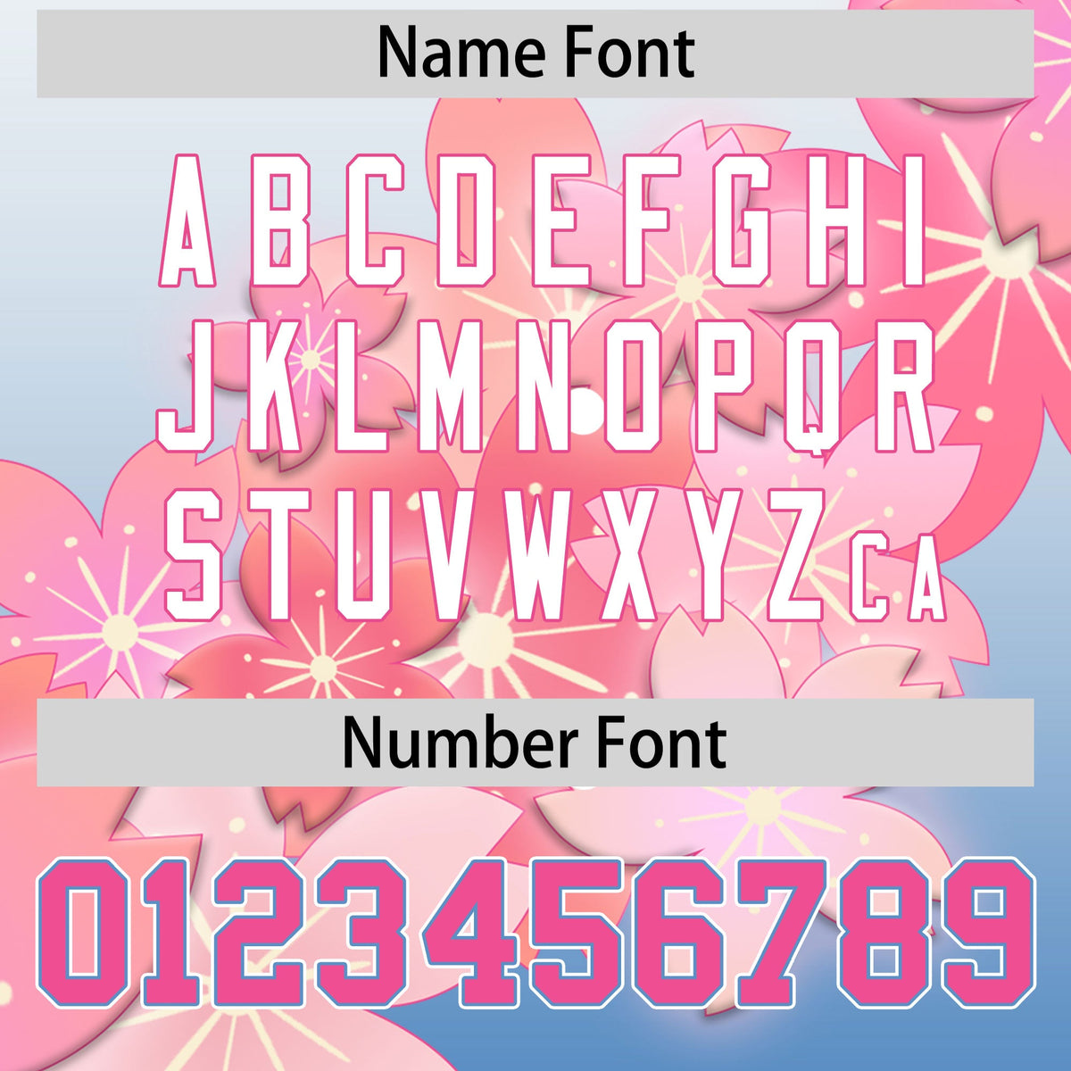 Custom Hooded Baseball Jersey | Pink Light Blue Cherry Blossom Personalized Name & Number Sport Jersey