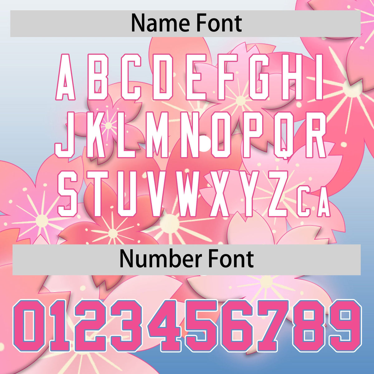 Custom Hooded Baseball Jersey | Pink Light Blue Cherry Blossom Personalized Name & Number Sport Jersey