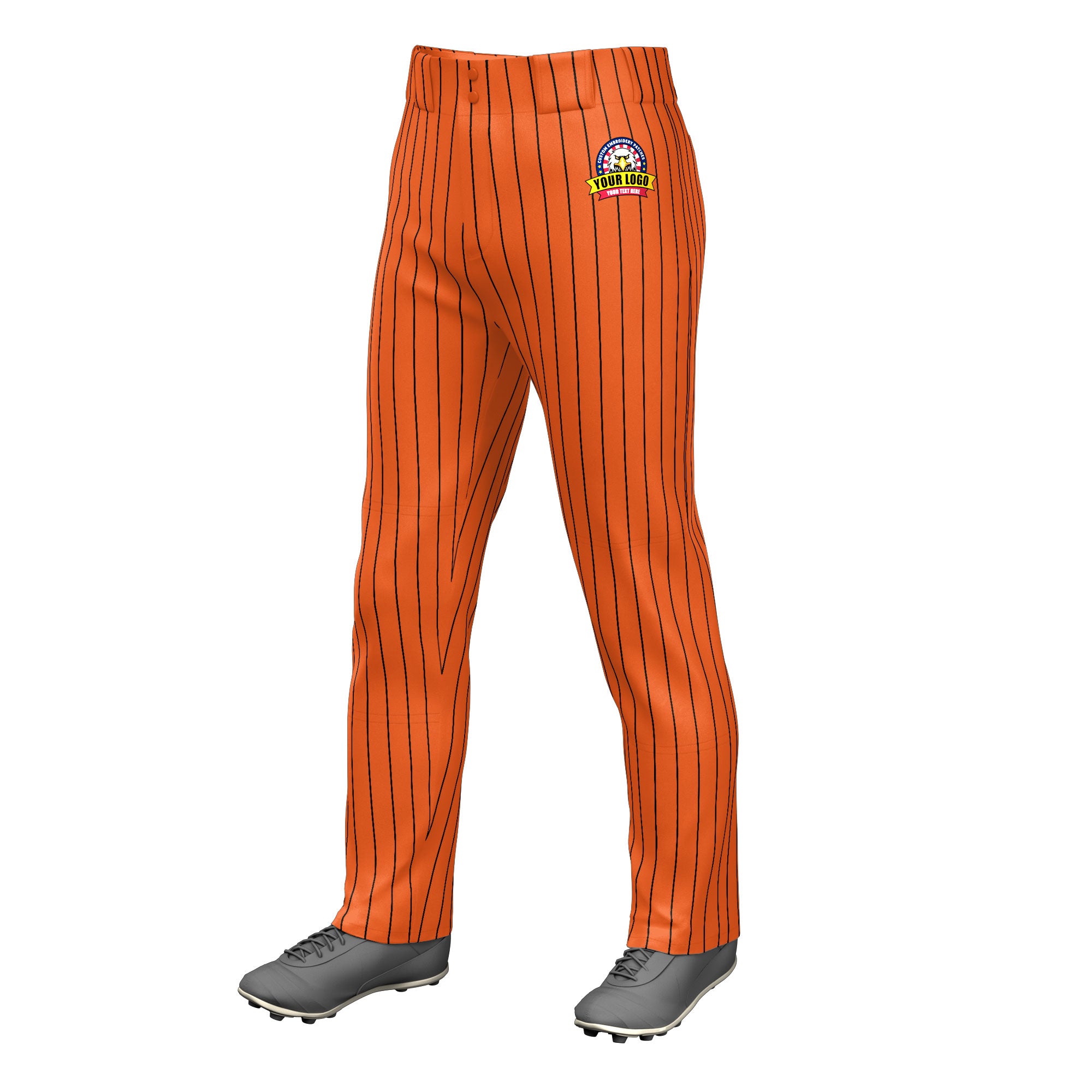 Custom Yellow Black Pinstripe Fit Stretch Practice Loose-fit Baseball Pants