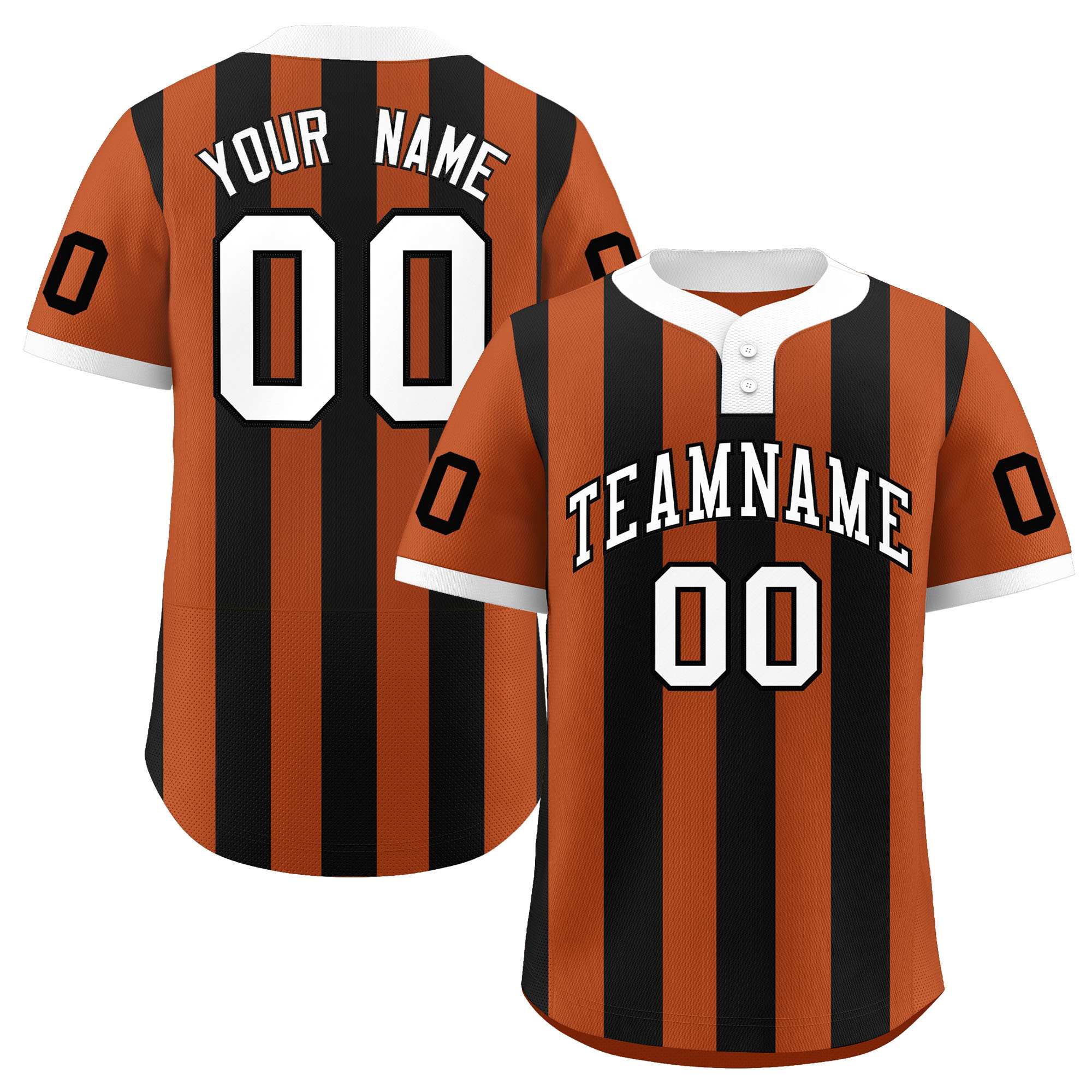 Custom Khaki Black Stripe Fashion Authentic Two-Button Softball Jersey