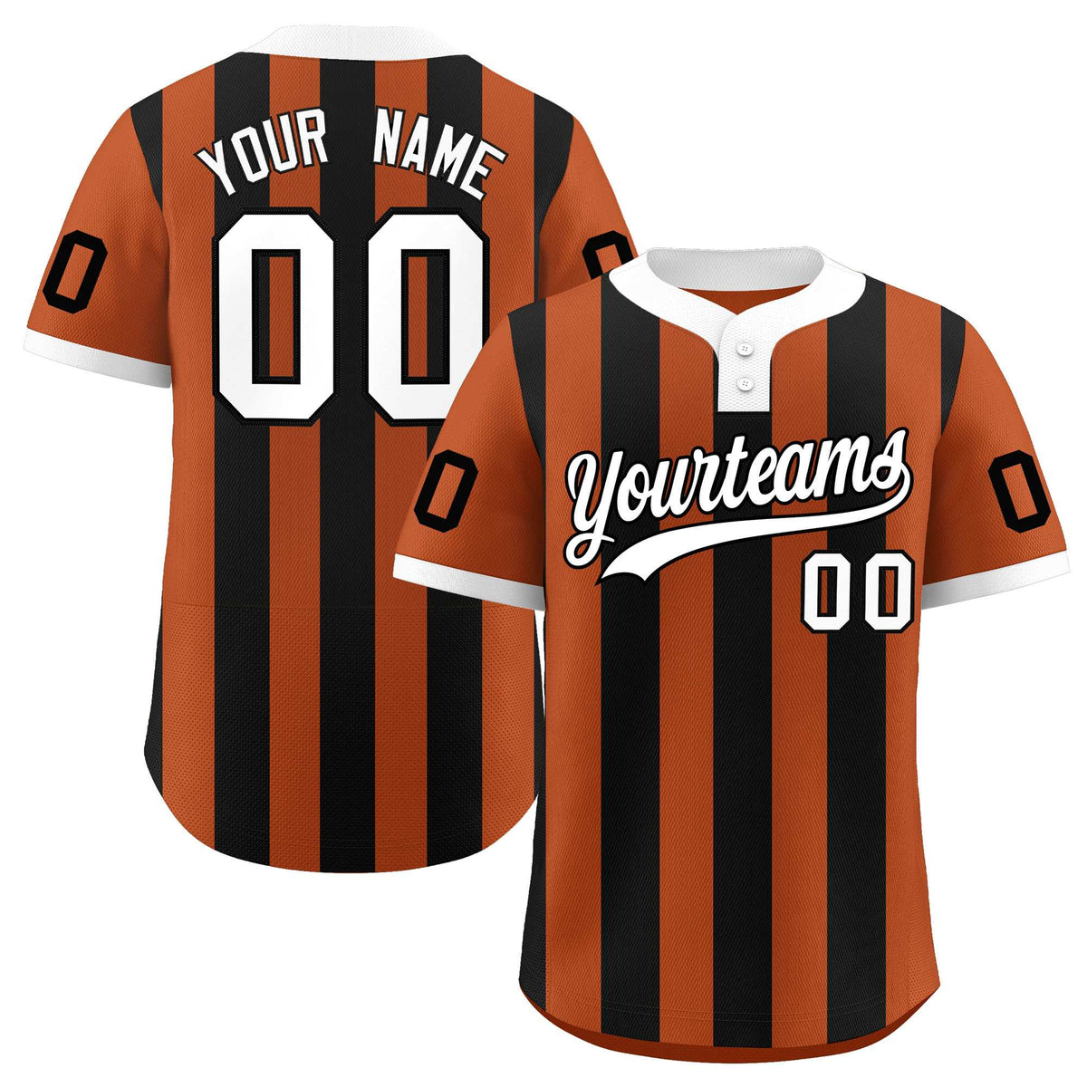 Custom Khaki Black Stripe Fashion Authentic Two-Button Softball Jersey