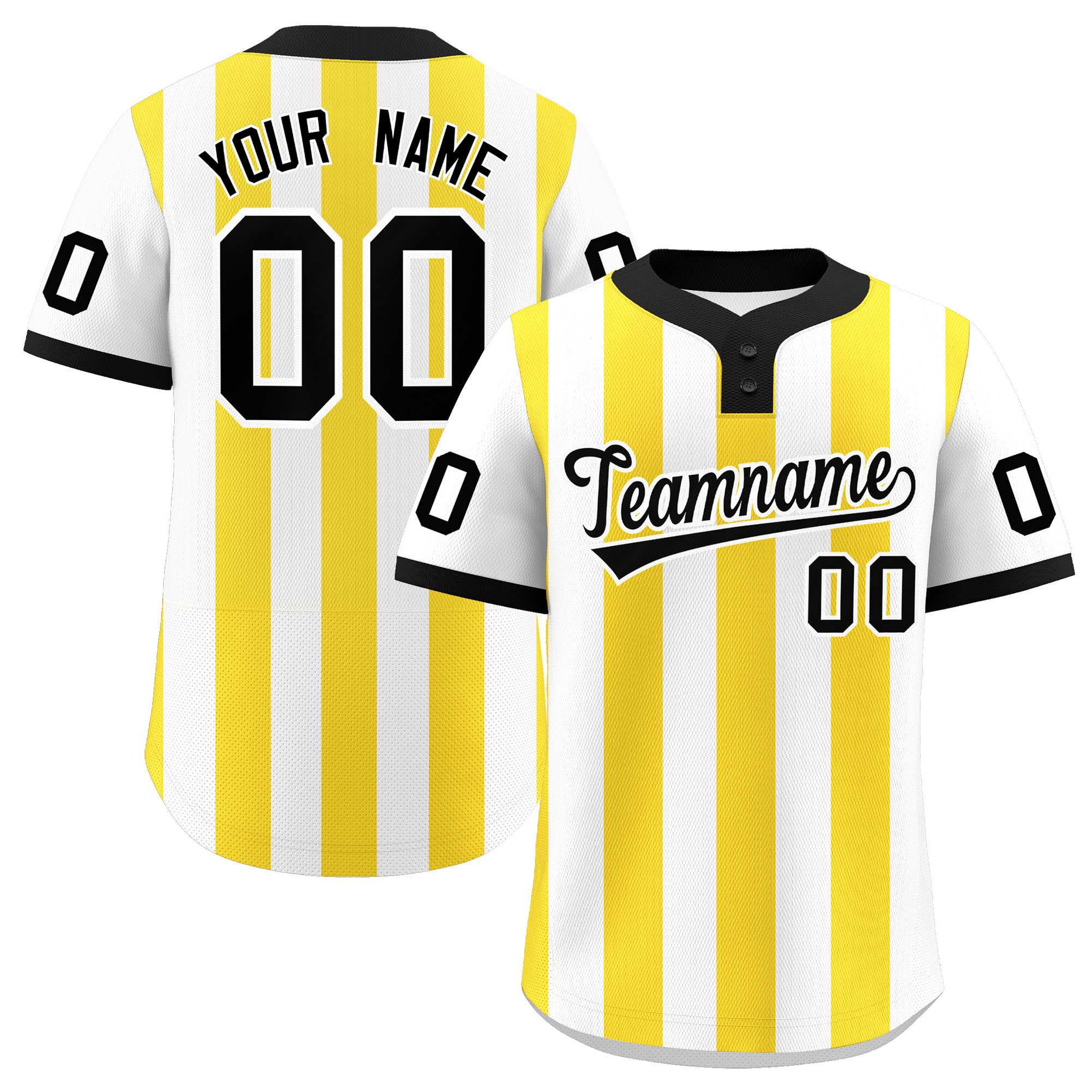Custom White Gold Stripe Fashion Authentic Two-Button Softball Jersey