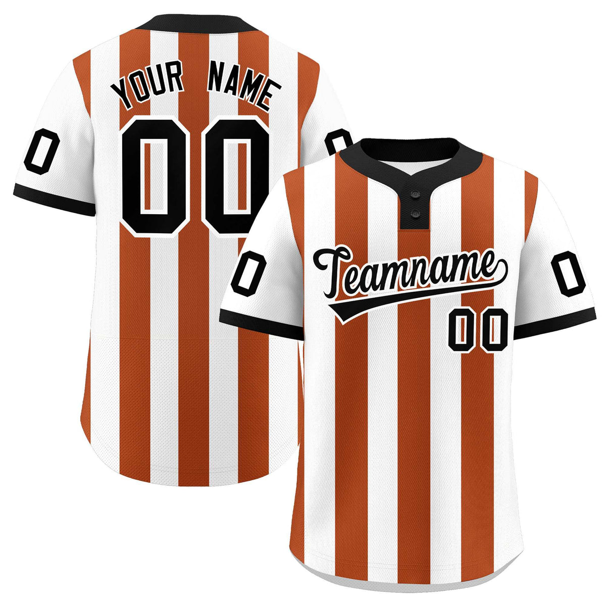 Custom White Texas Orange Stripe Fashion Authentic Two-Button Softball Jersey