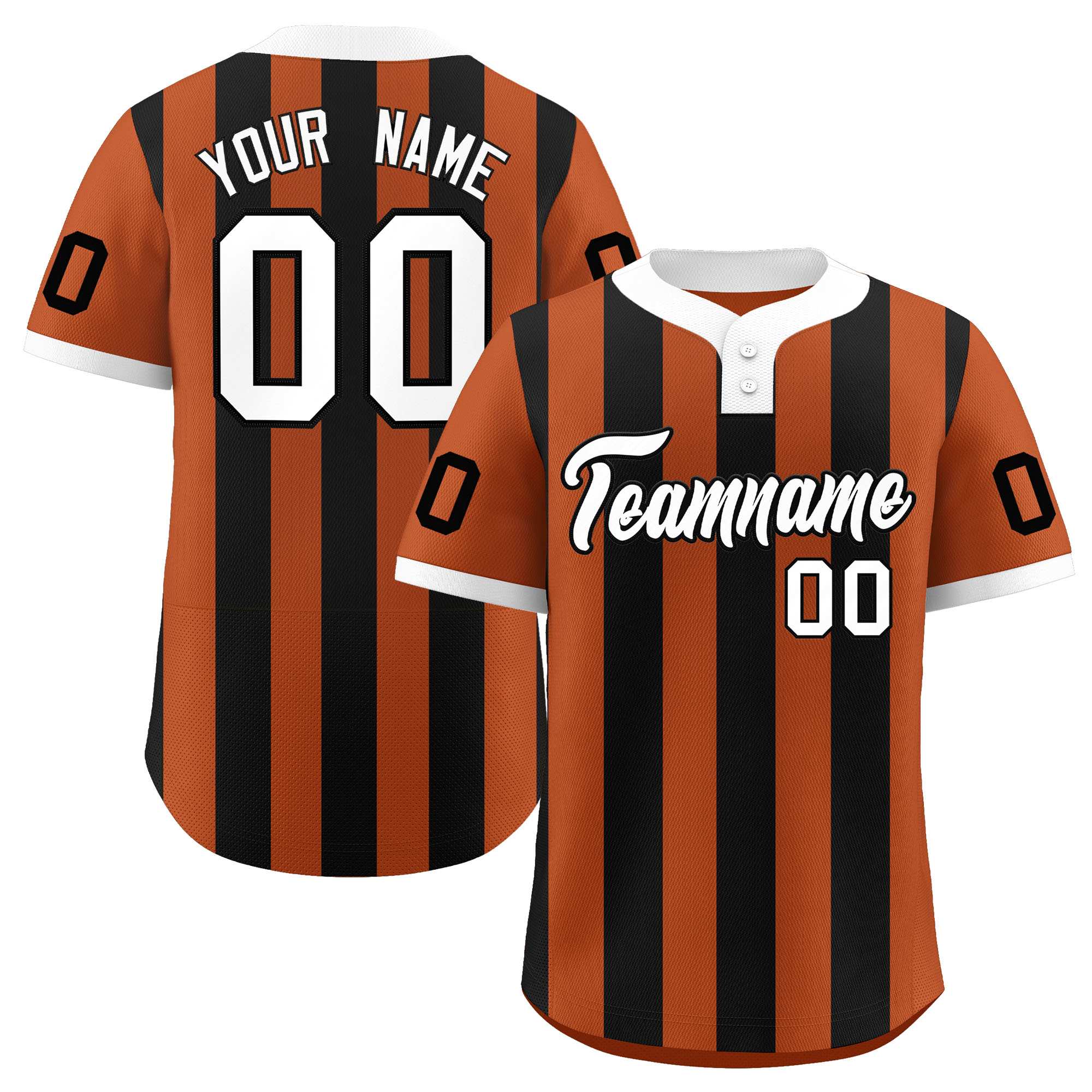 Custom Khaki Black Stripe Fashion Authentic Two-Button Softball Jersey