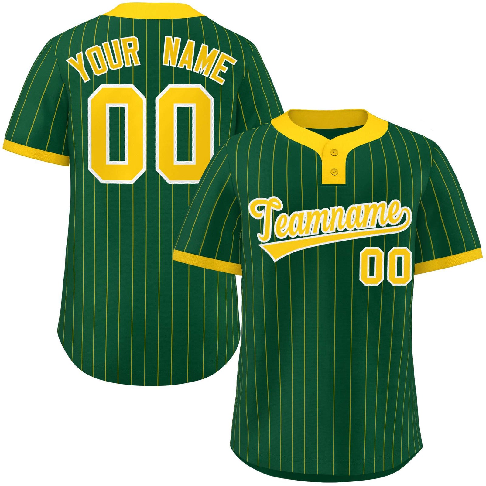 Custom Gold Gold Stripe Fashion Authentic Two-Button Softball Jersey