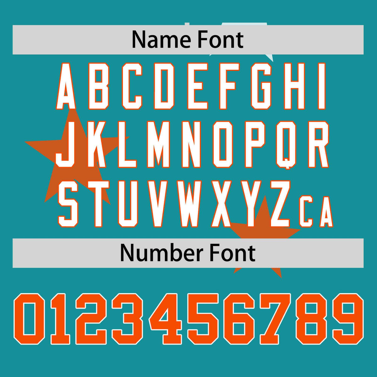 Custom Aqua Orange Personalized Star Graffiti Pattern Authentic Two-Button Baseball Jersey