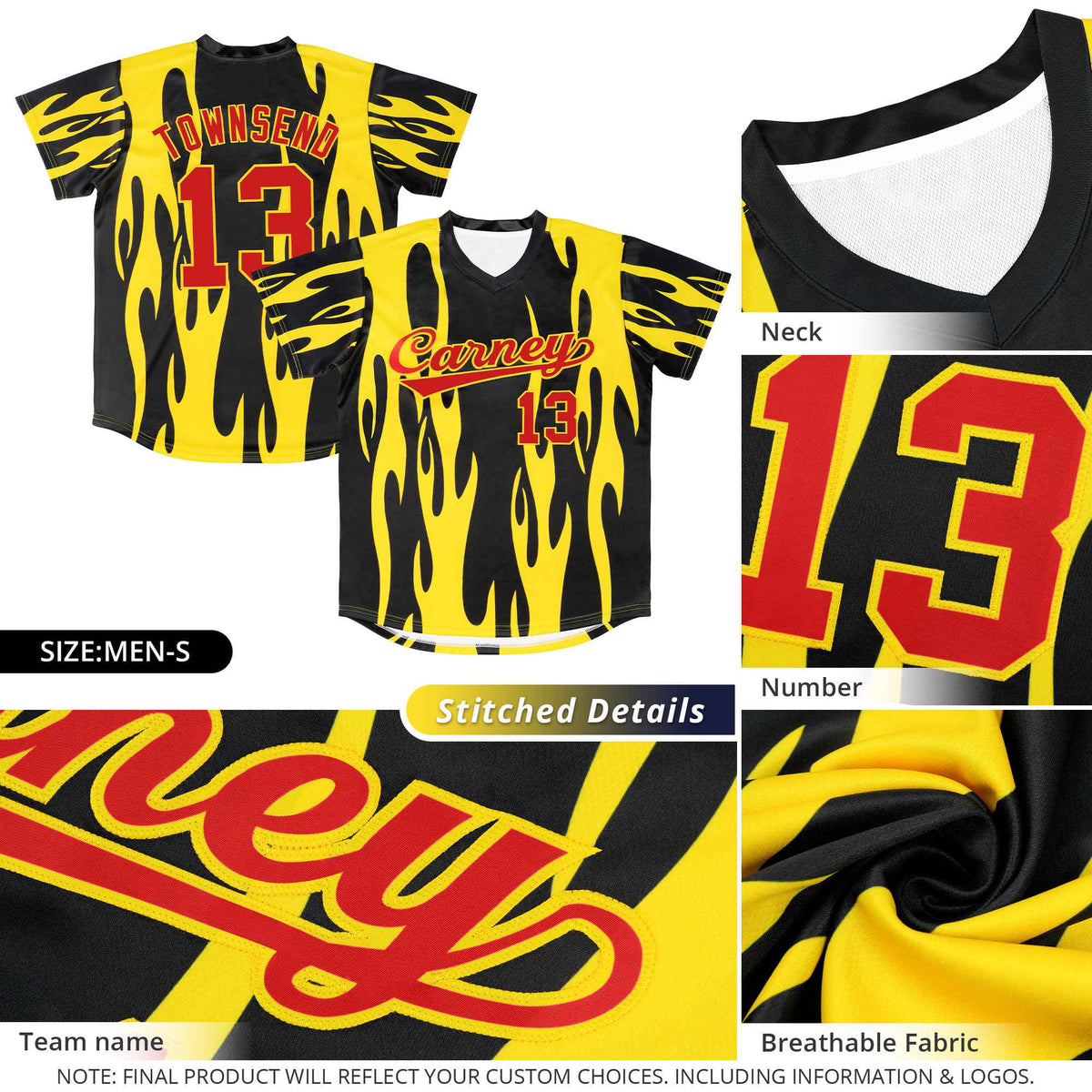 Custom Orange Aqua Flame Pattern Authentic Pullover Baseball Jersey