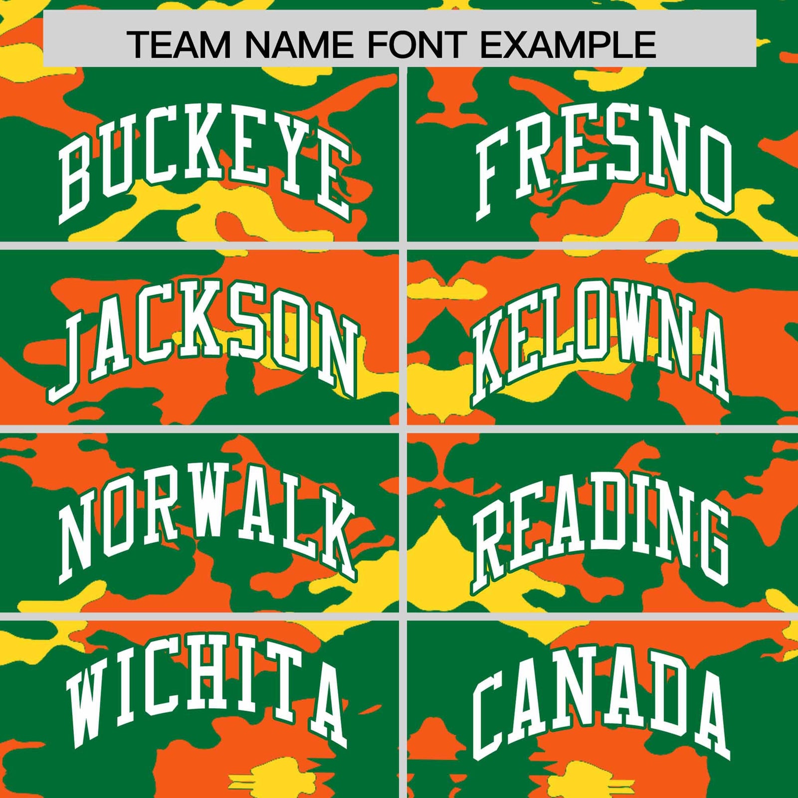 Custom Kelly Green Orange and Gold Camo Fashion Authentic Sleeveless Baseball Jersey