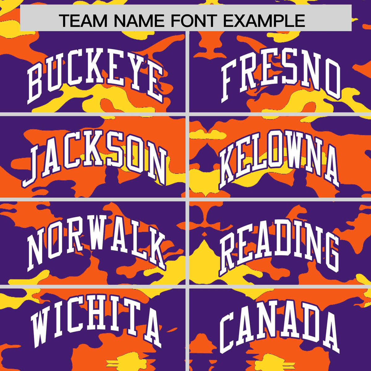 Custom Purple Orange and Gold Camo Fashion Authentic Sleeveless Baseball Jersey