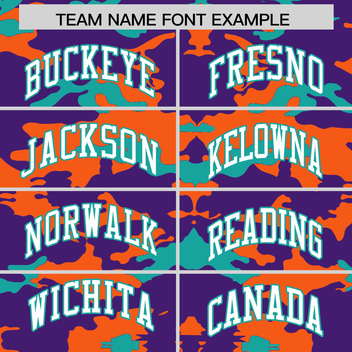 Custom Purple Orange and Aqua Camo Fashion Authentic Sleeveless Baseball Jersey