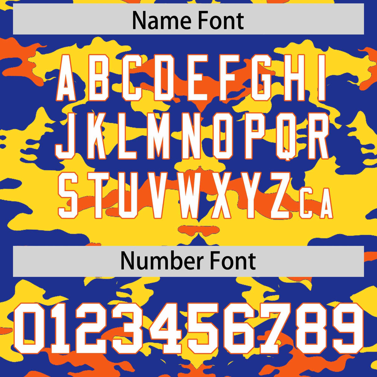 Custom Royal Gold and Orange Camo Fashion Authentic Sleeveless Baseball Jersey