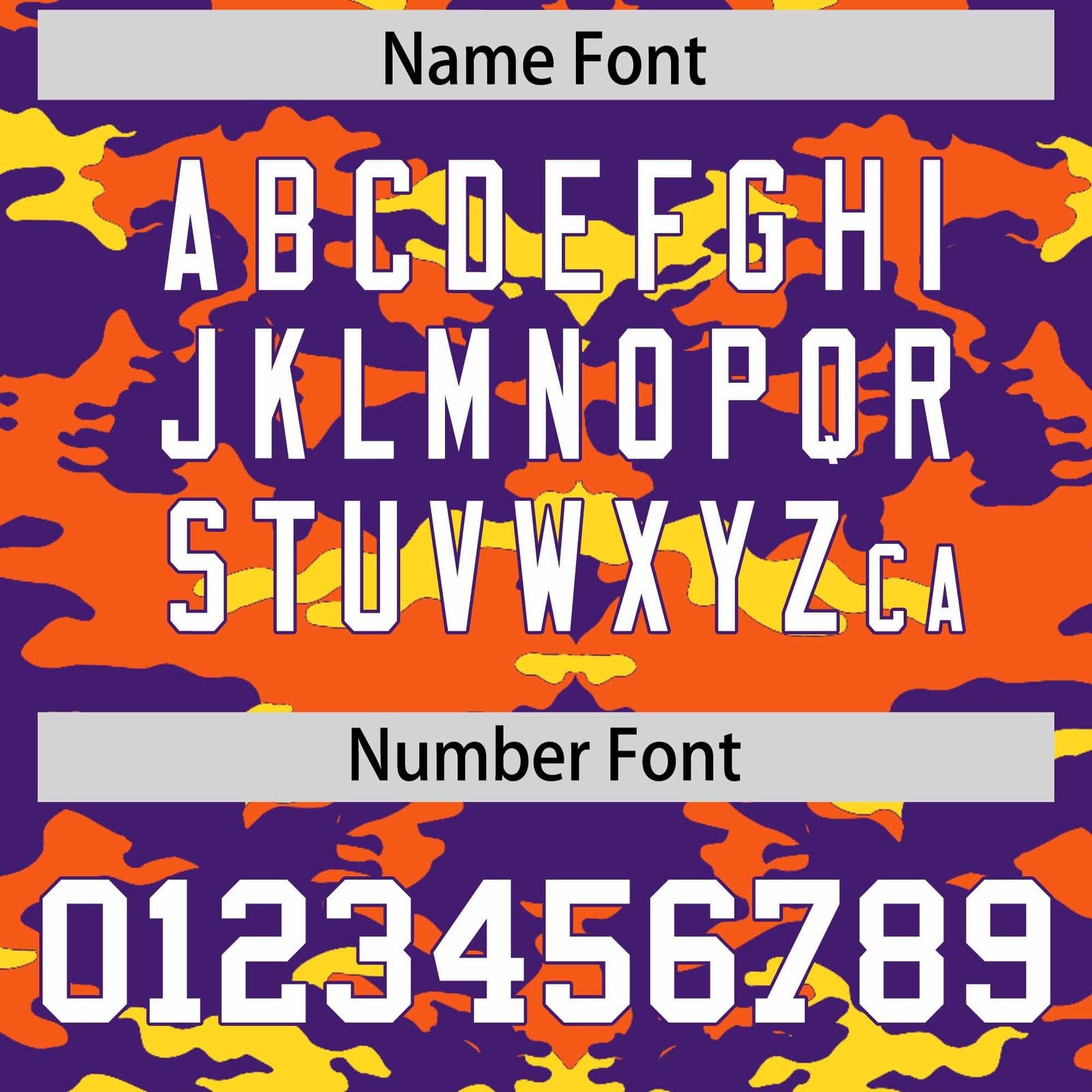 Custom Purple Orange and Gold Camo Fashion Authentic Sleeveless Baseball Jersey