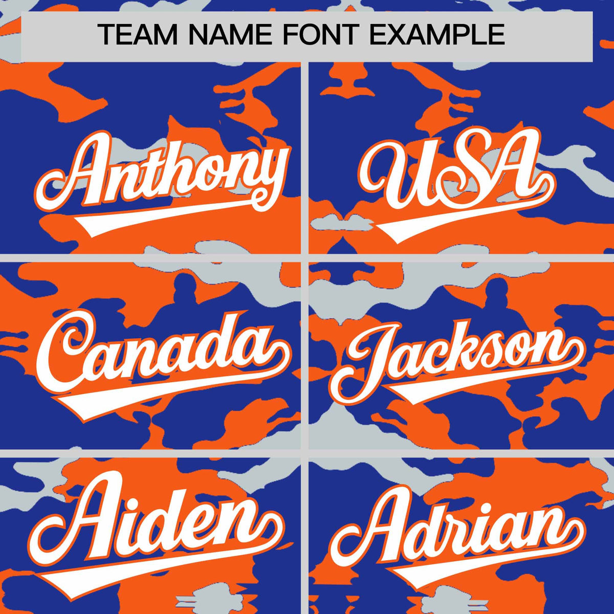 Custom Royal Orange and Silver Camo Fashion Authentic Sleeveless Baseball Jersey